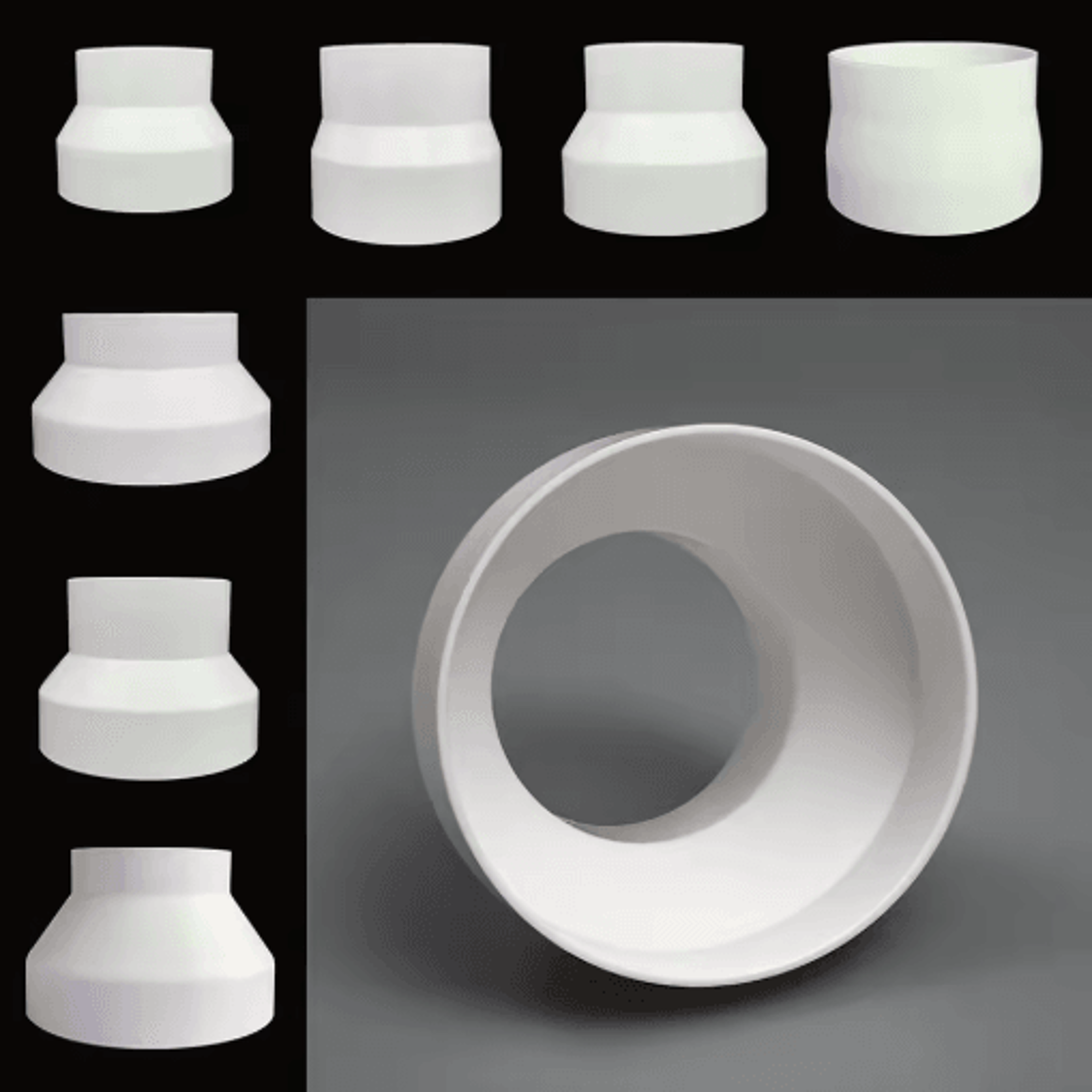 abs ventilation pipe reducer adapter for reliable air duct connections