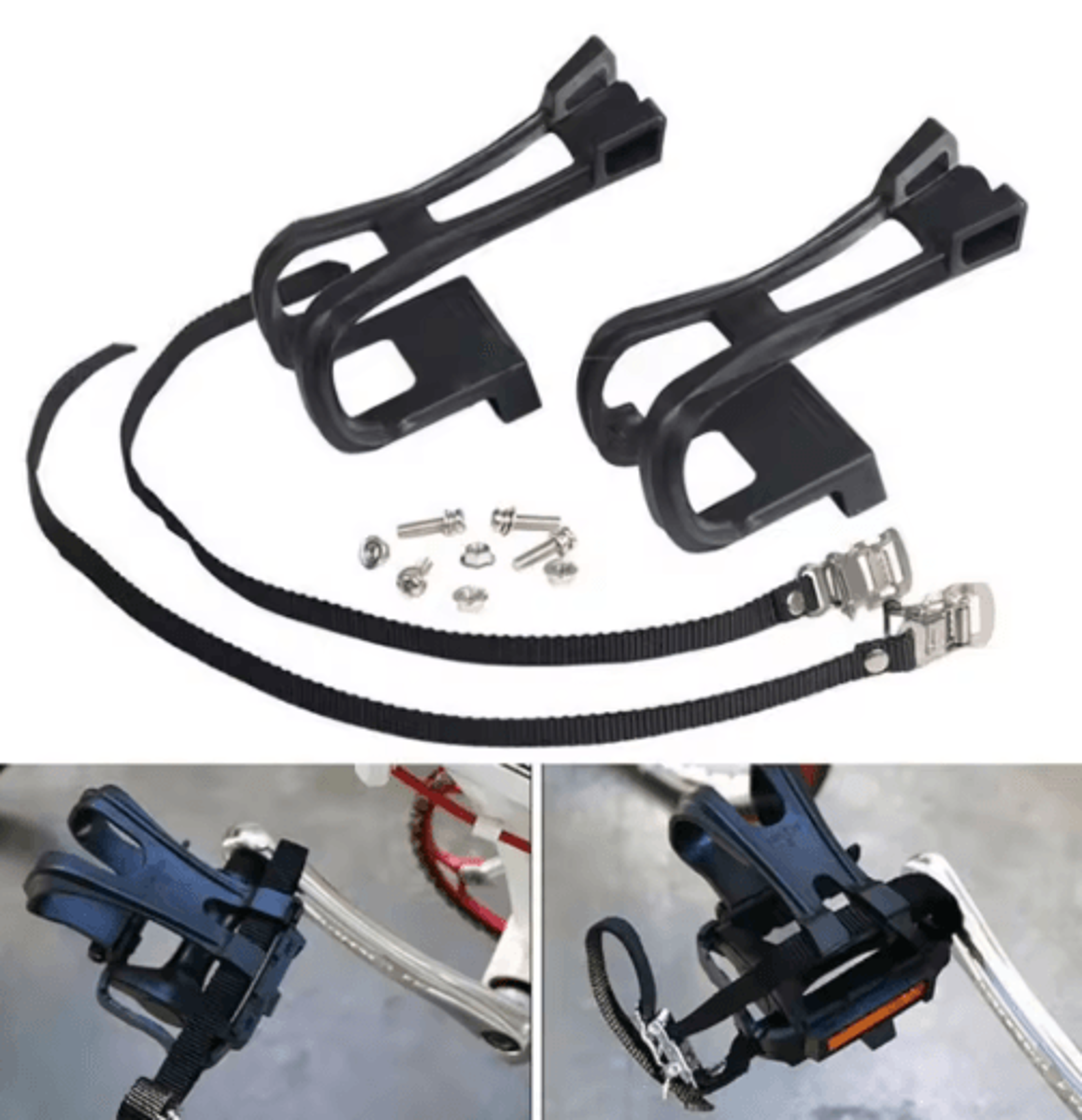 adjustable bike pedal toe clip straps for mtb & road cycling