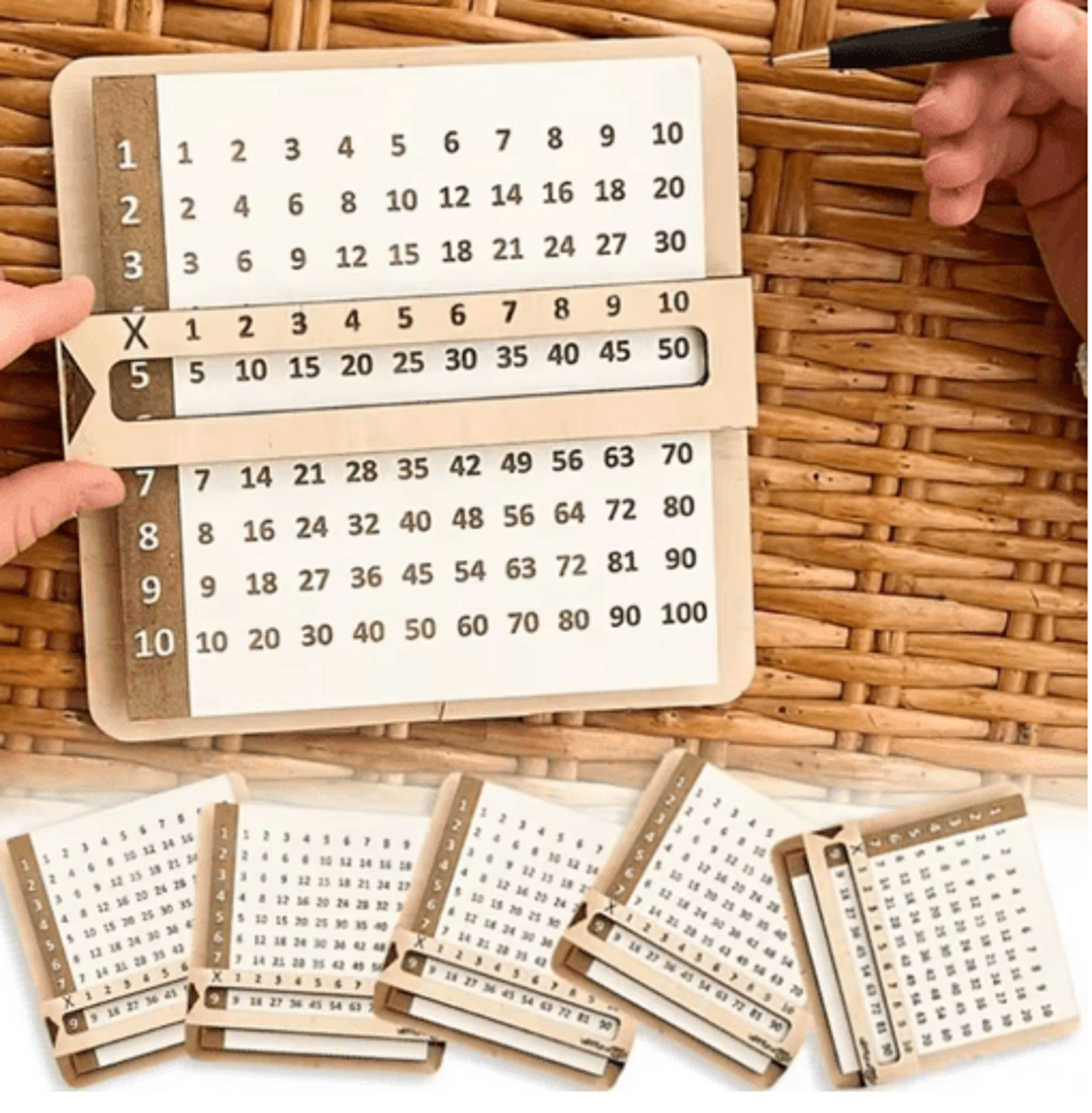 wooden montessori multiplication board for kids math learning