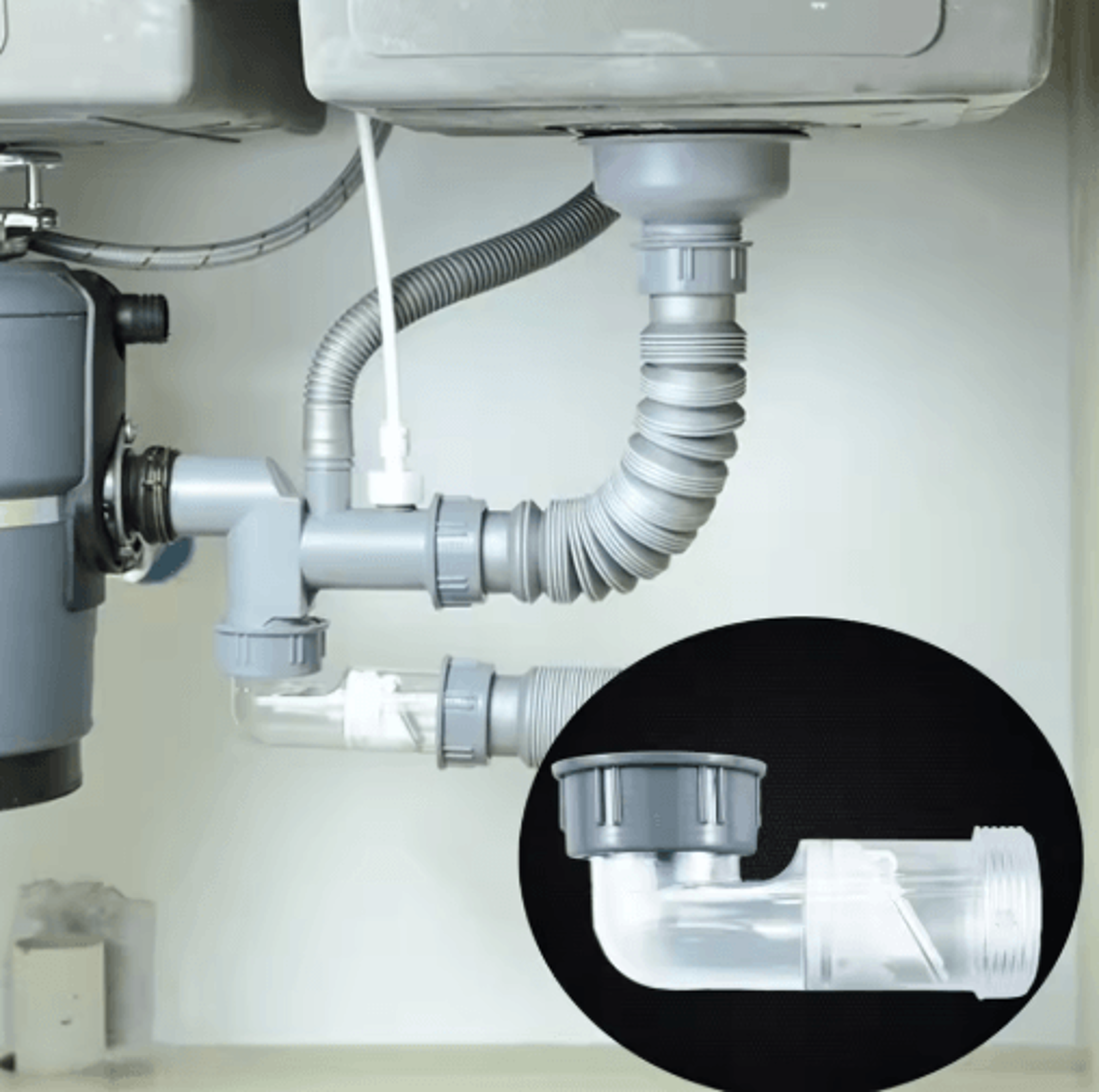 odor-proof curved drain pipe kit for kitchen & wash basin plumbing