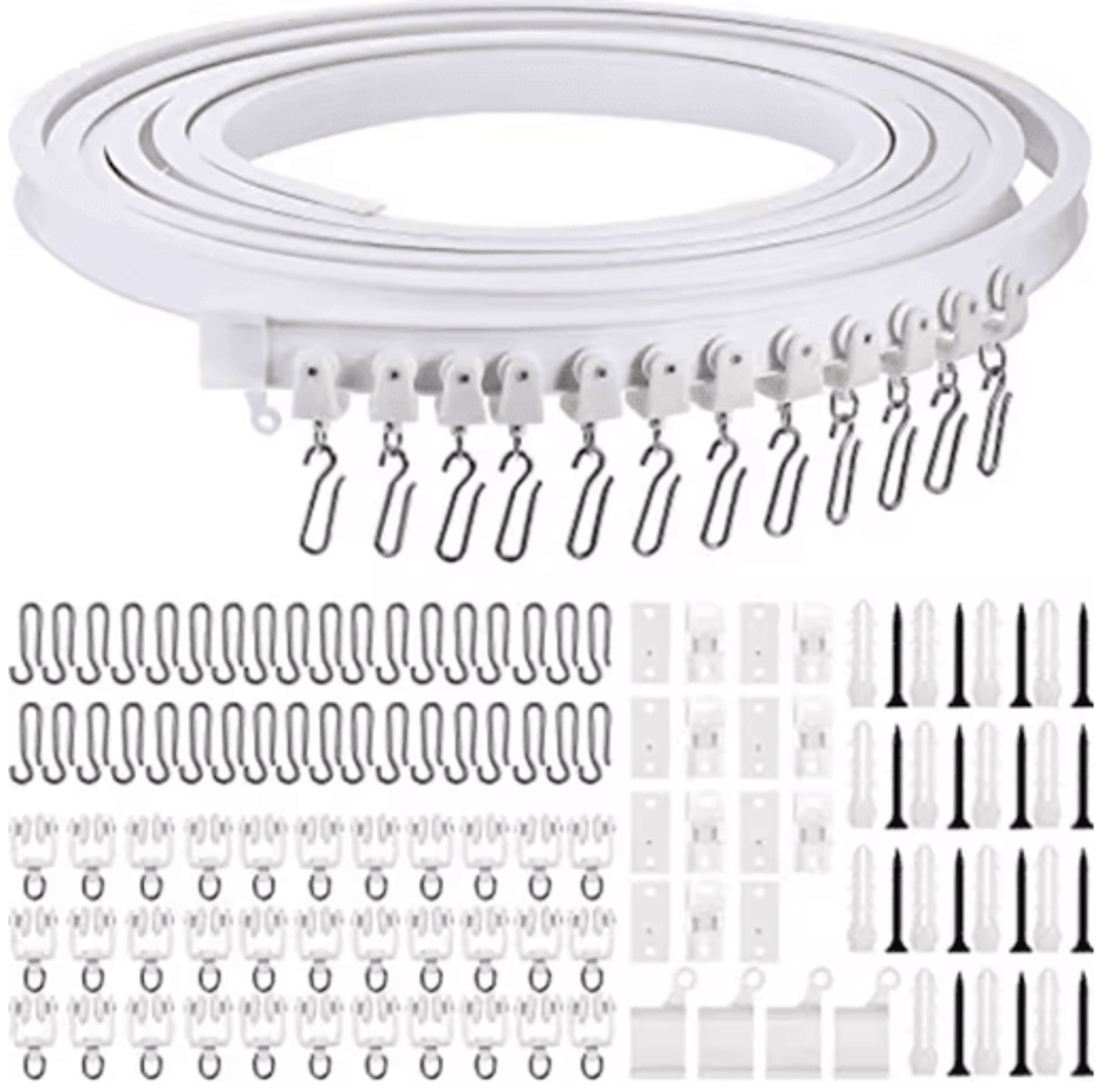 modern white bendable curtain rail track with nano silent glide