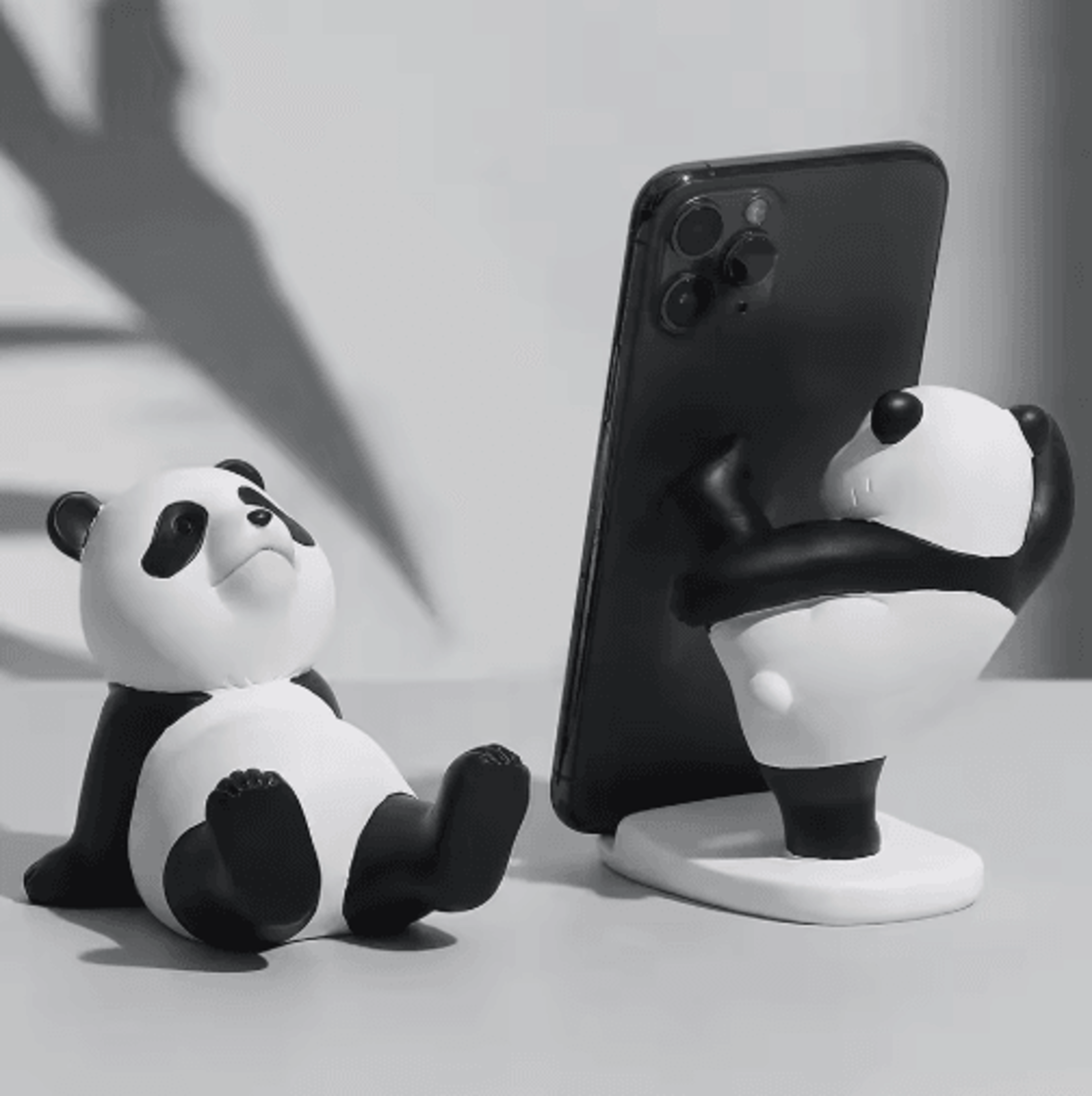 modern panda phone holder figurine for desk & home decor