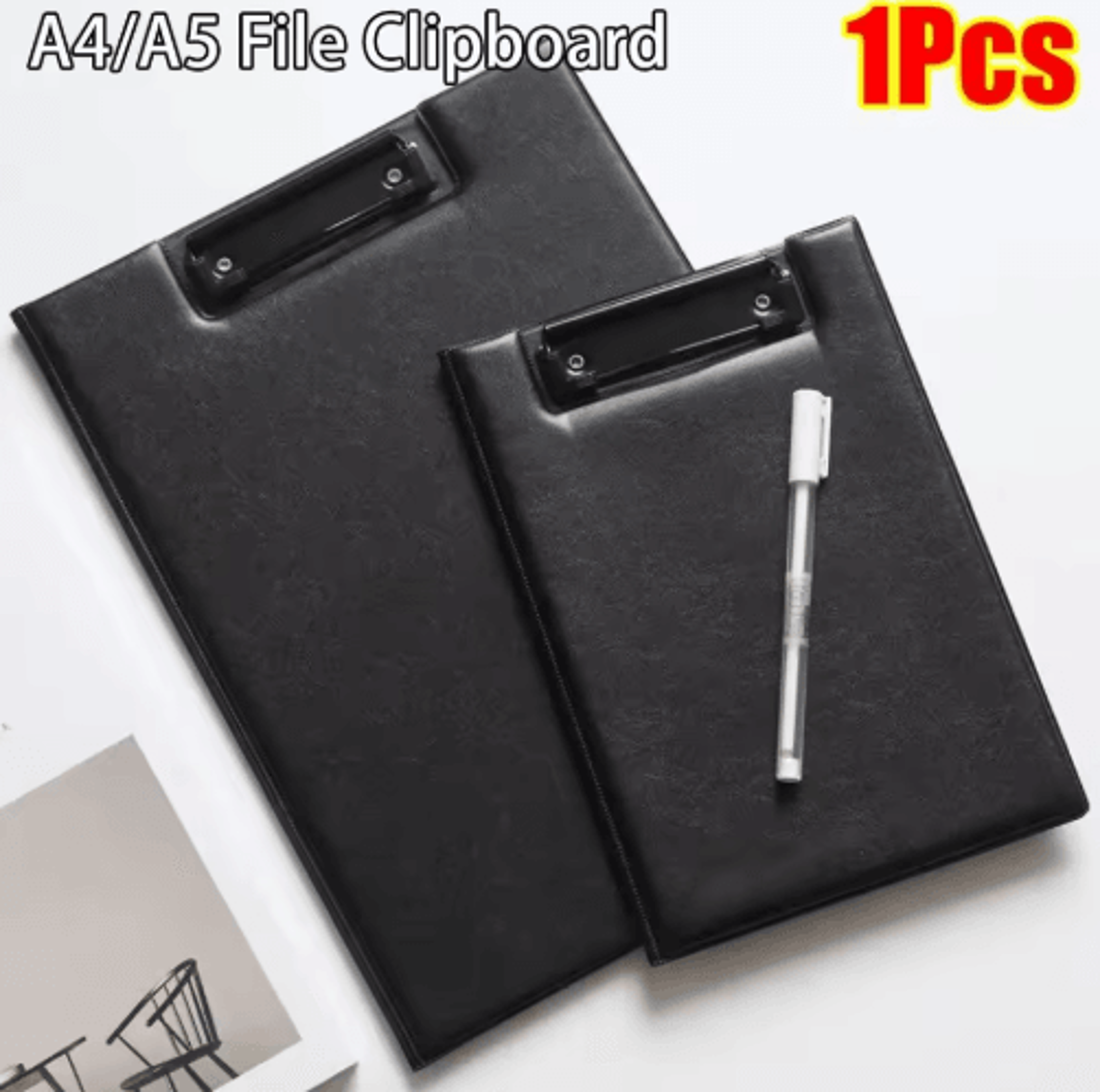 pu leather conference clipboard folder with smooth writing pad