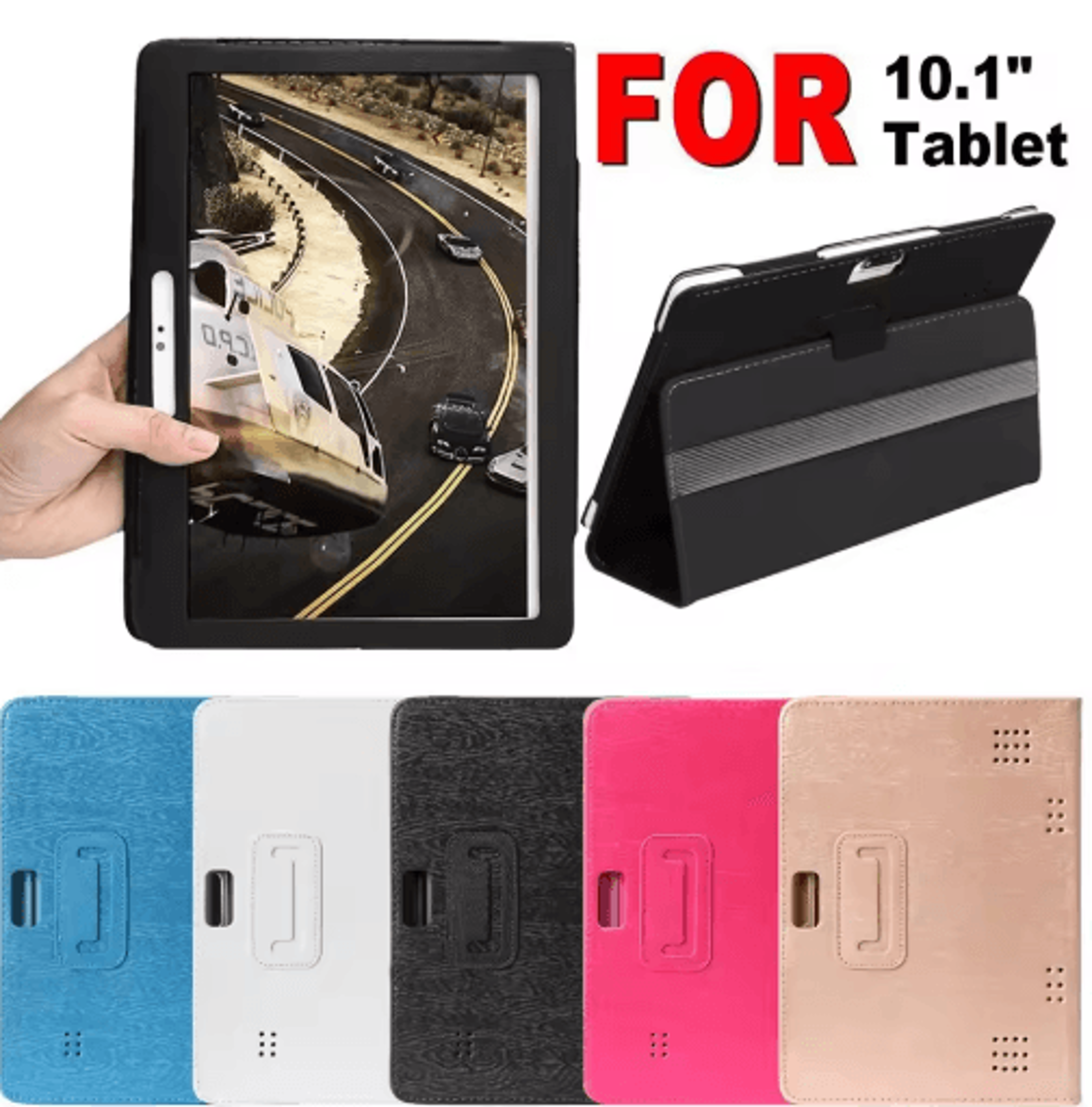 universal 10.1 inch leather tablet case with flip stand cover