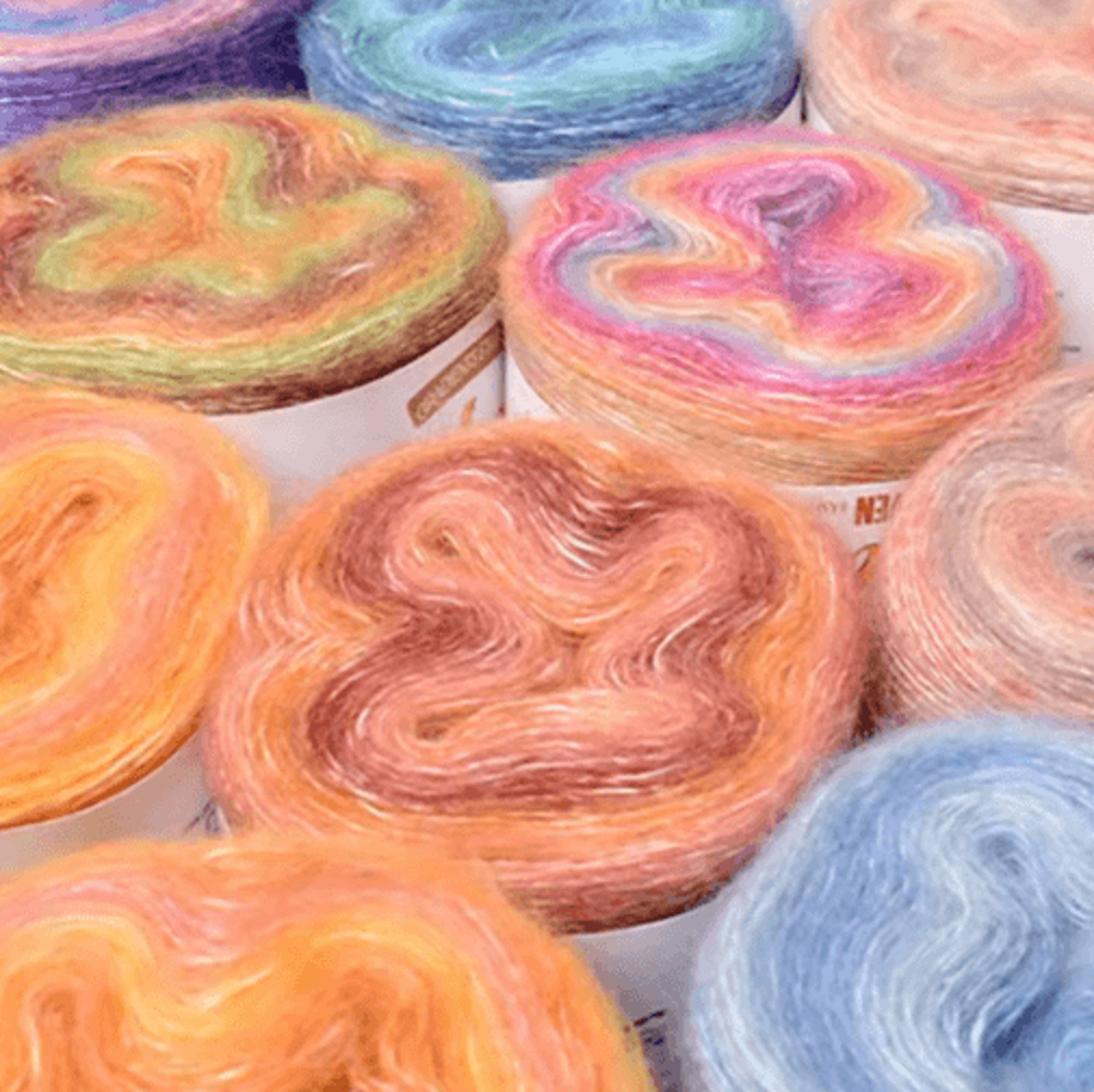 rainbow gradient organic cotton crochet yarn for summer knitting & diy crafts