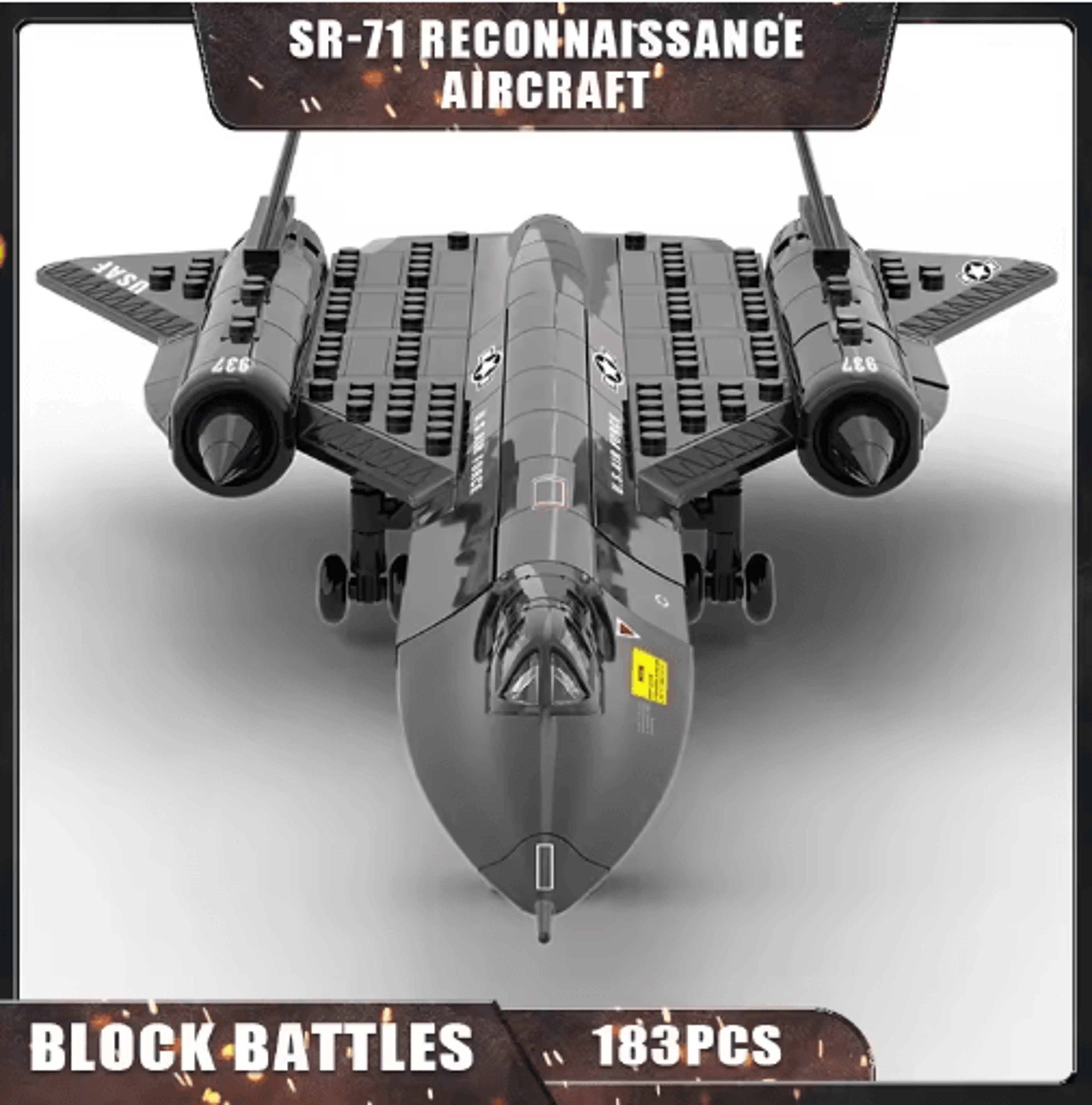 sr-71 blackbird spy plane building block set for stem learning