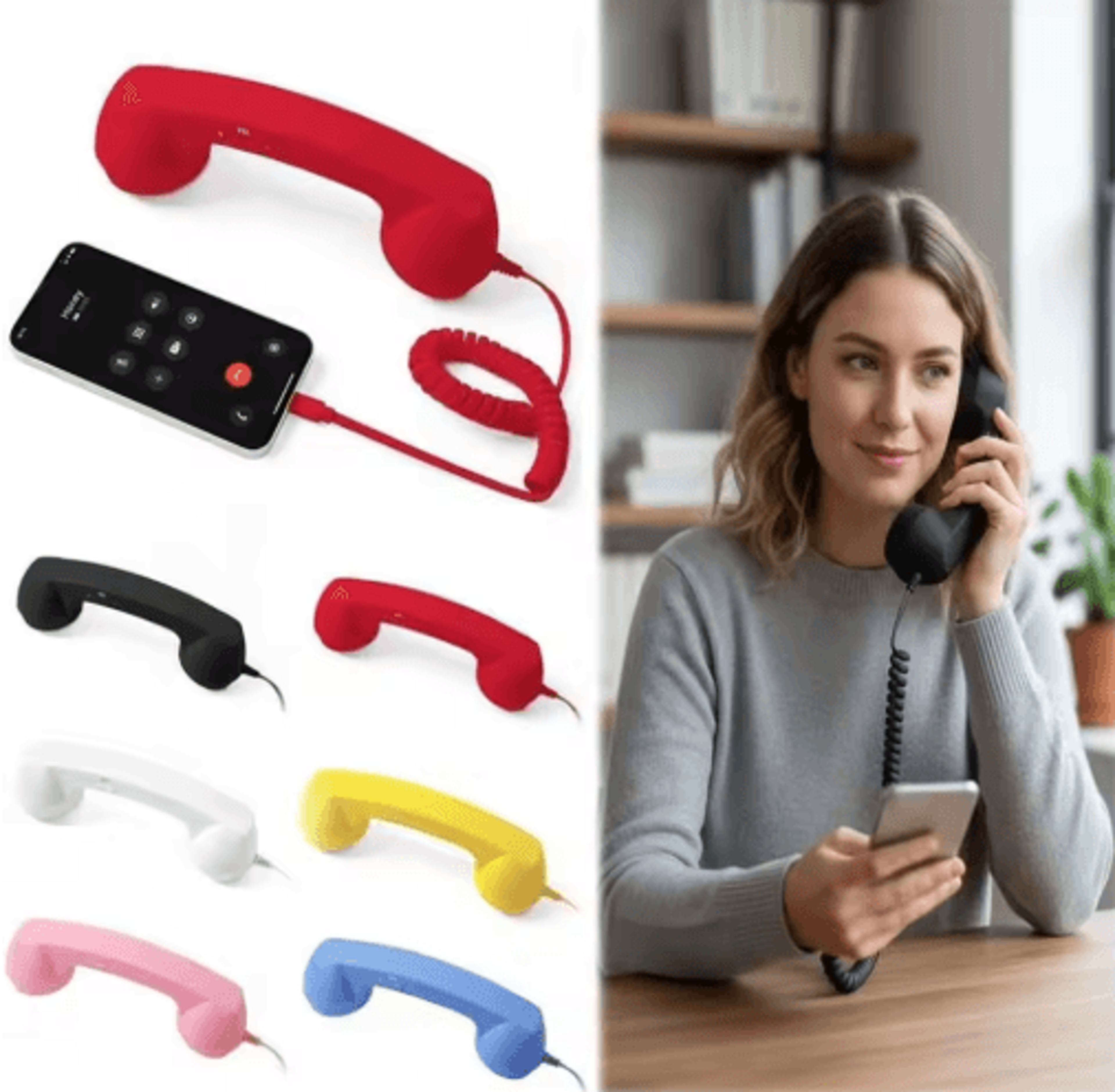 type-c handheld phone receiver with microphone for mobile calls