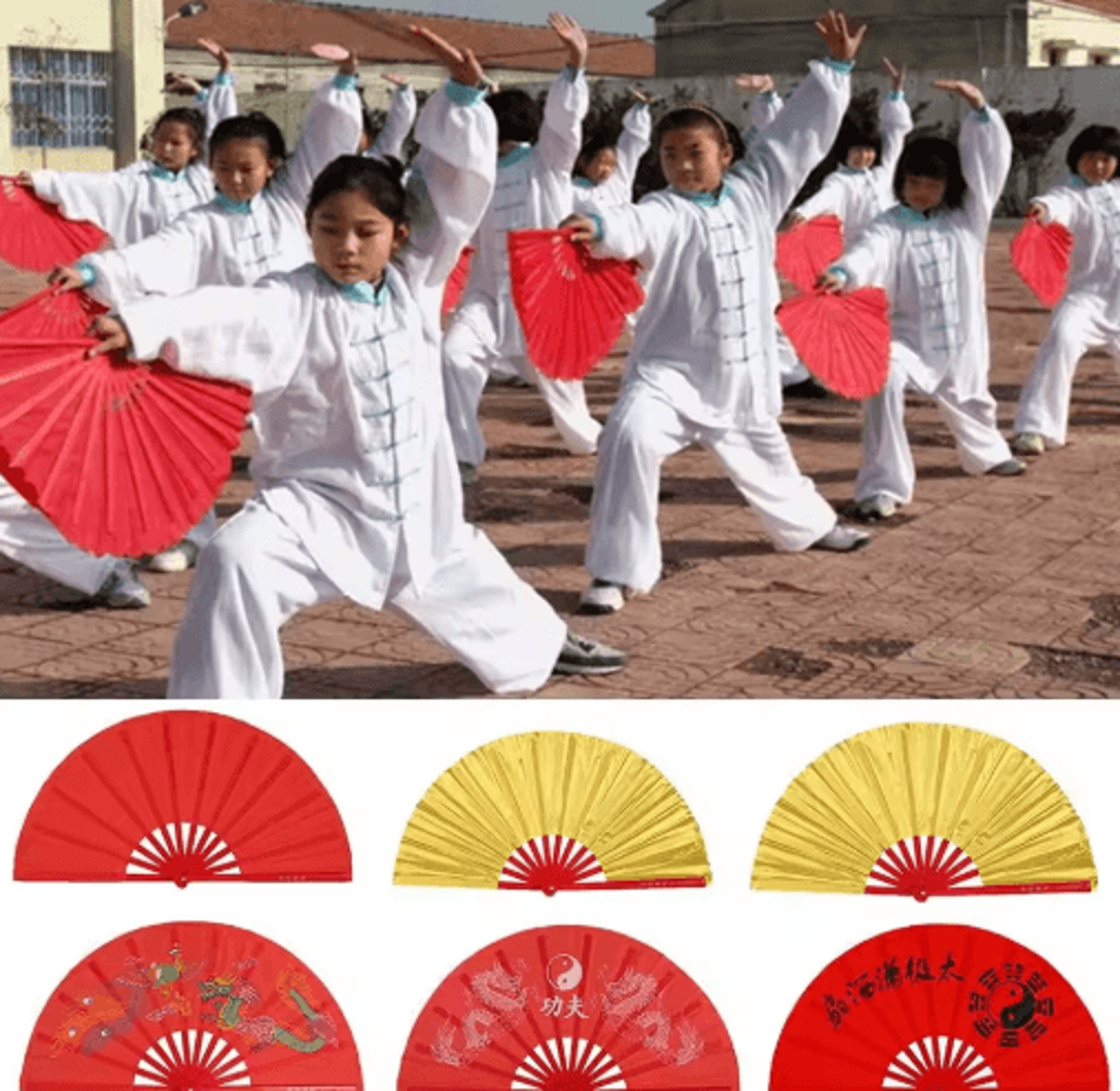 chinese tai chi folding fan for dance, yoga & wedding decor