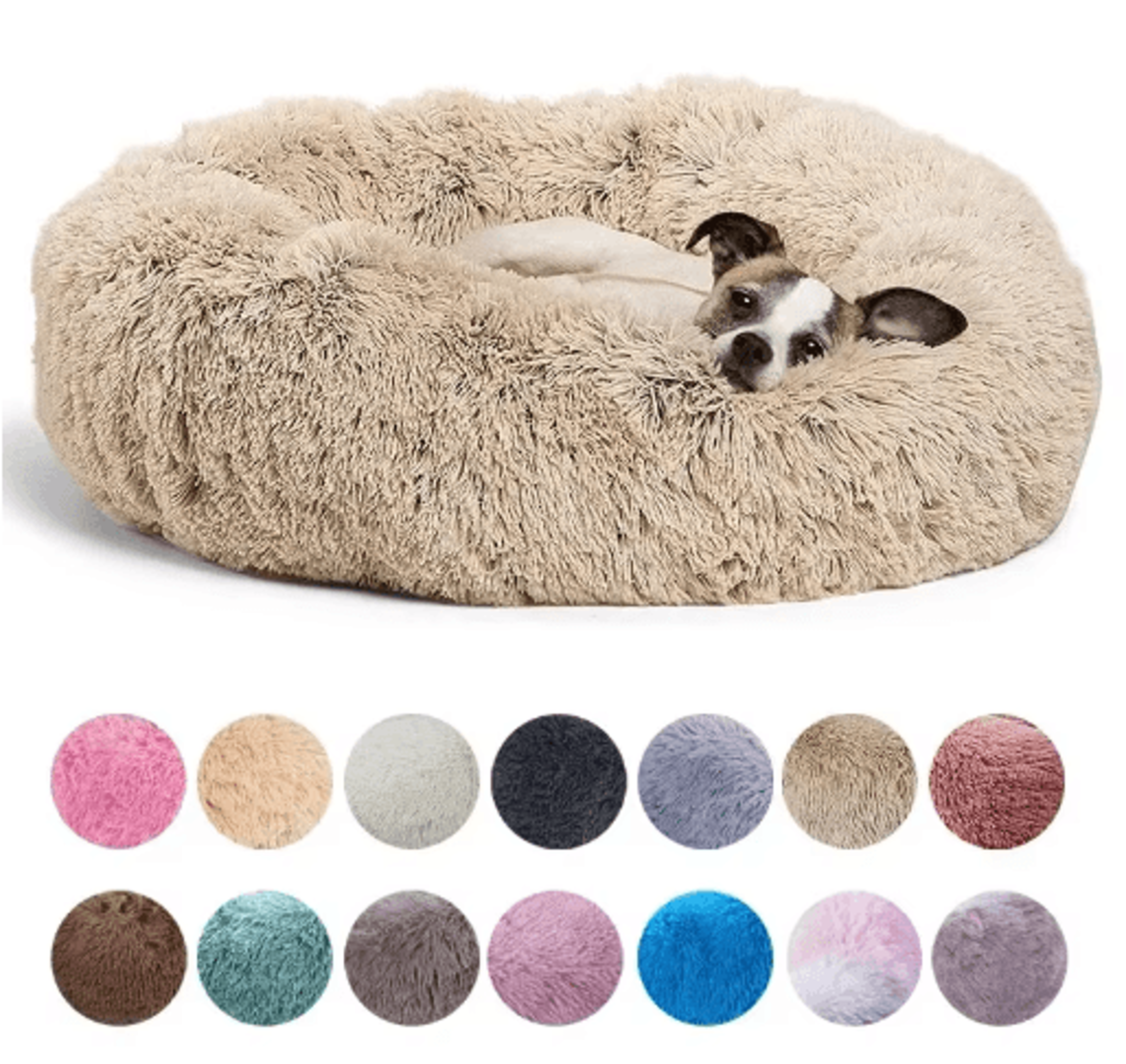 super soft round pet bed for dogs & cats – warm plush sleeping bed