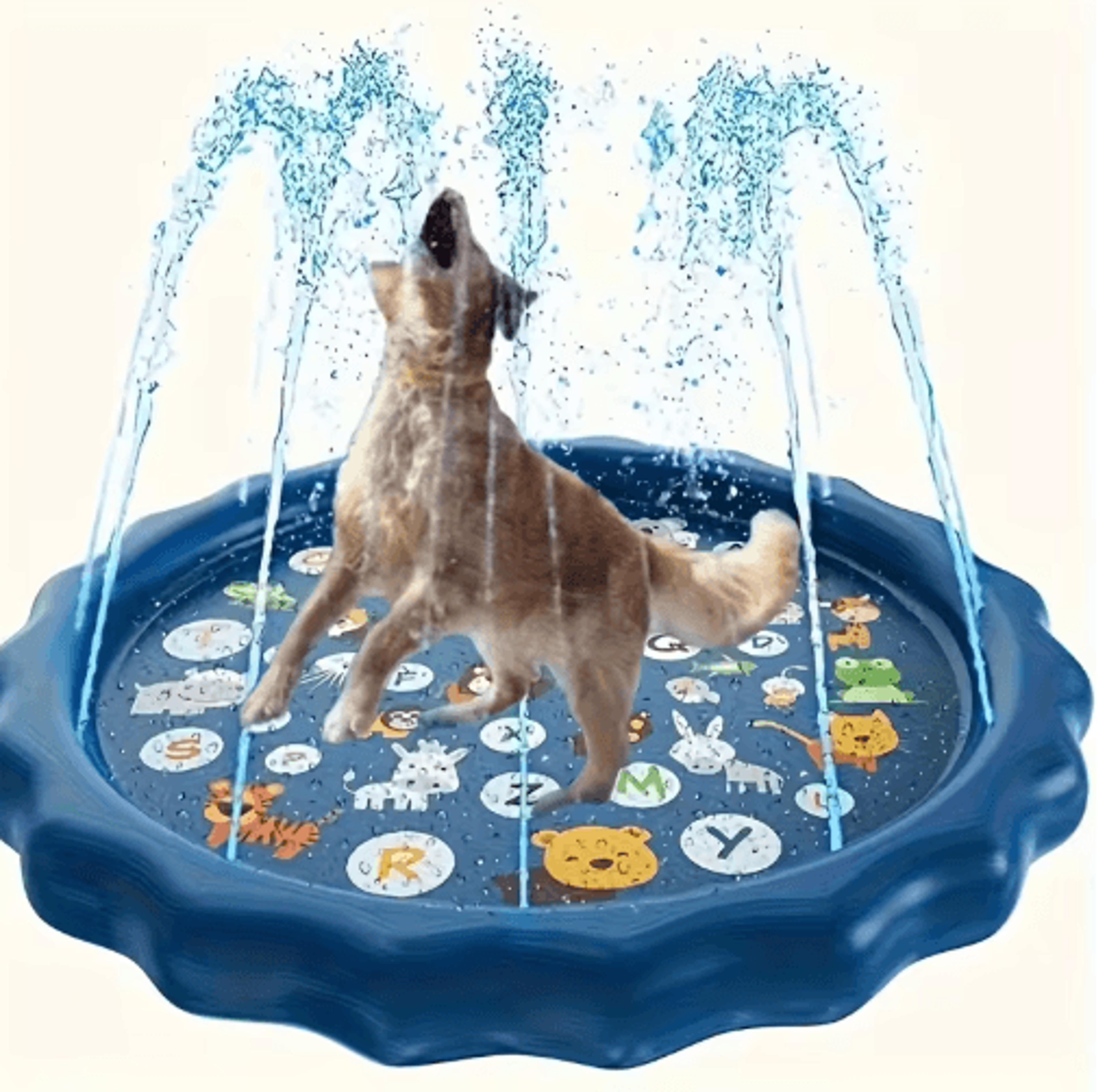 heavy-duty outdoor pet bath & cooling splash basin for dogs
