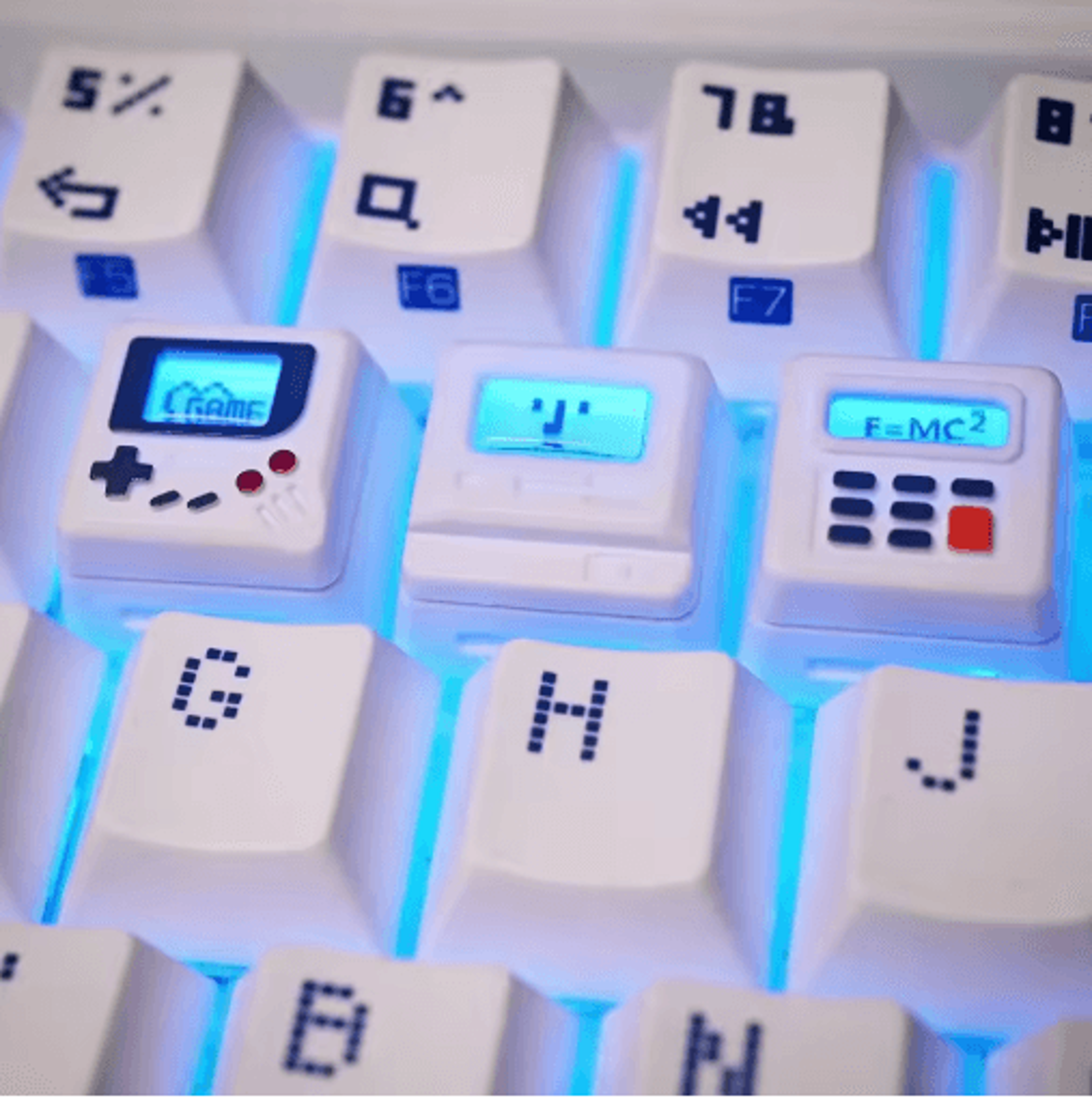 k-04 retro transparent game console keycap set for mechanical keyboards