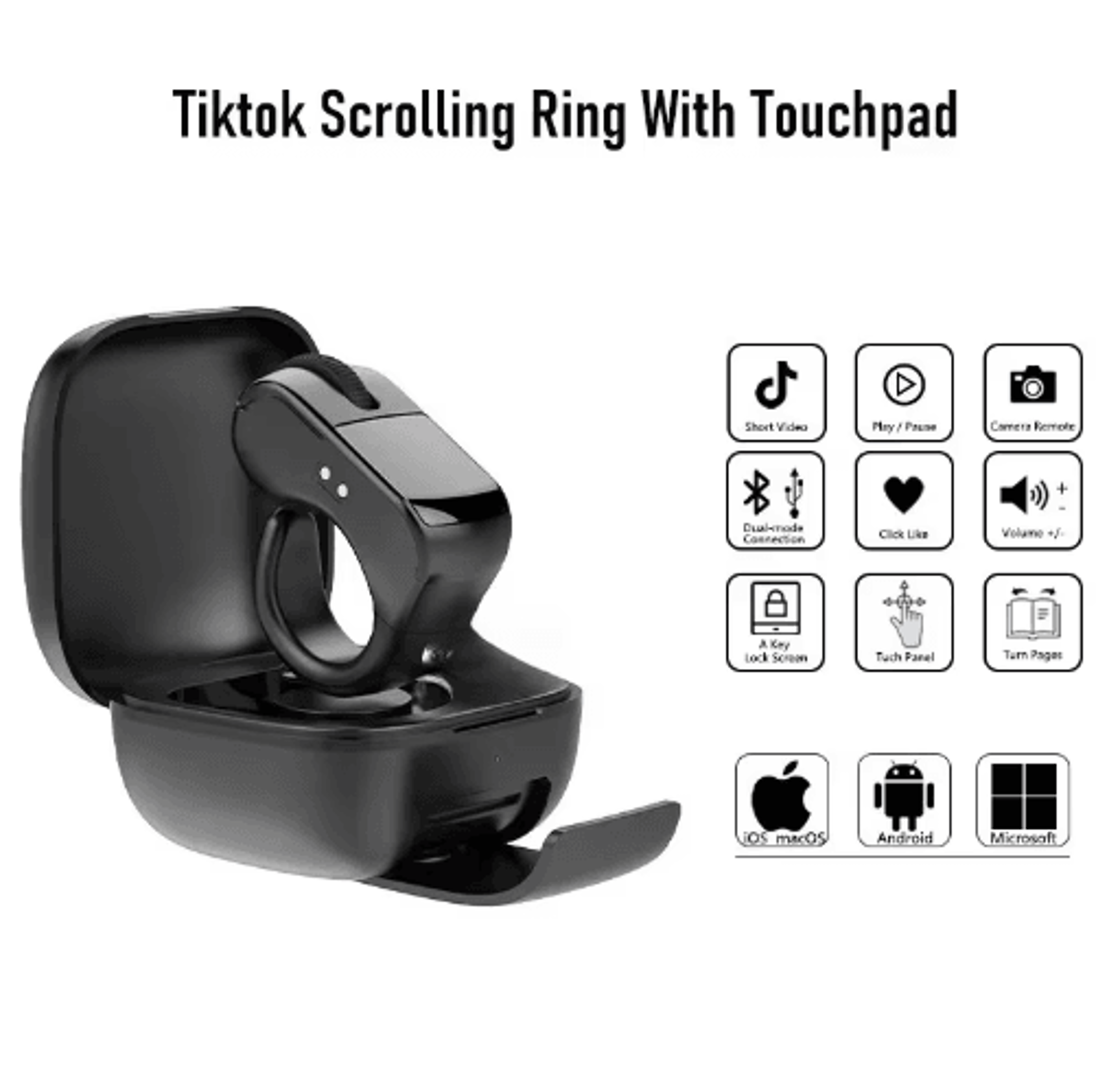 mini ring bluetooth mouse & remote control for phones and tablets