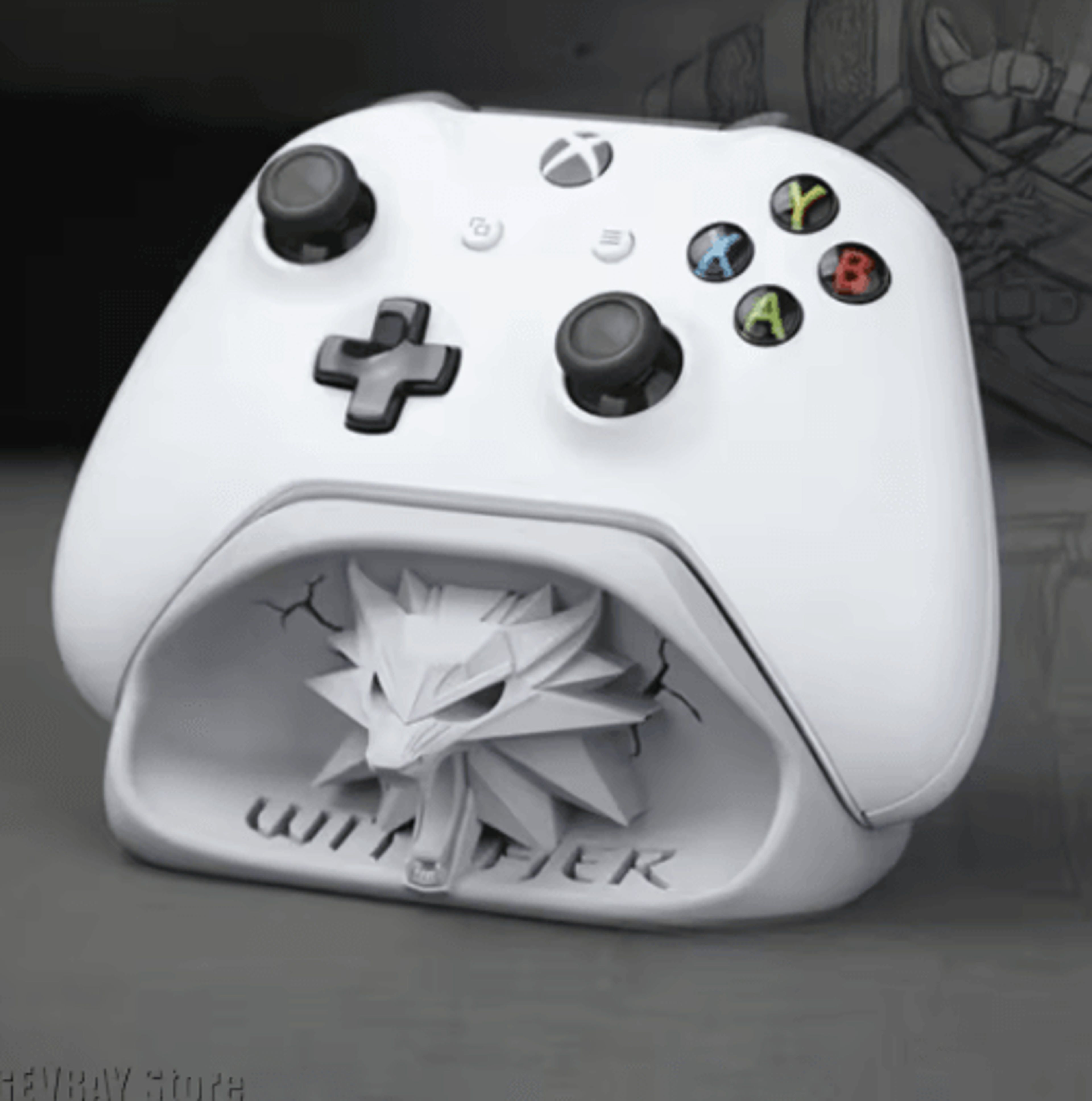 wizard wolf head controller stand for xbox gamepads