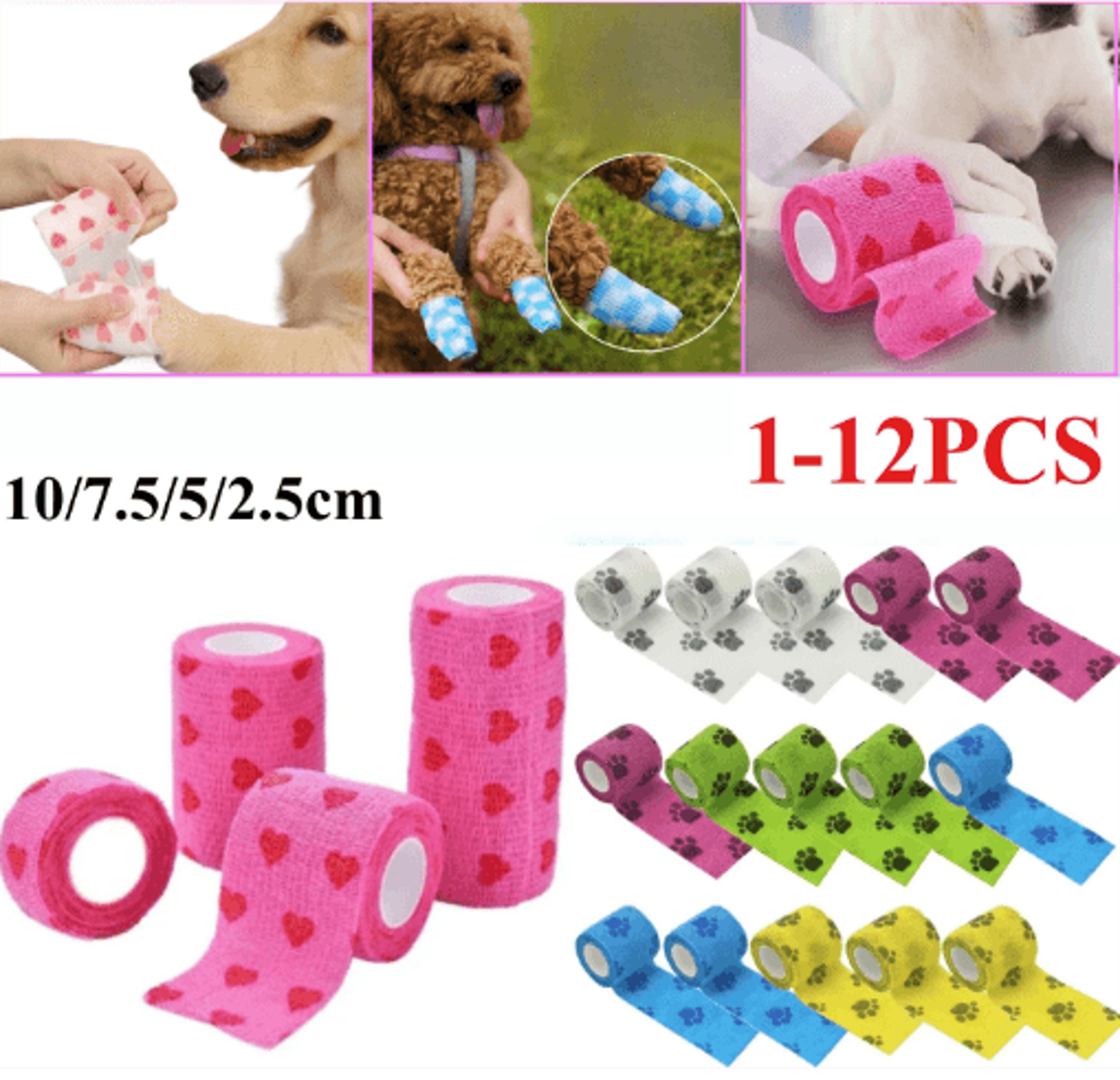 self-adhesive dog leg wrap bandages protective paw & leg support for walking dogs