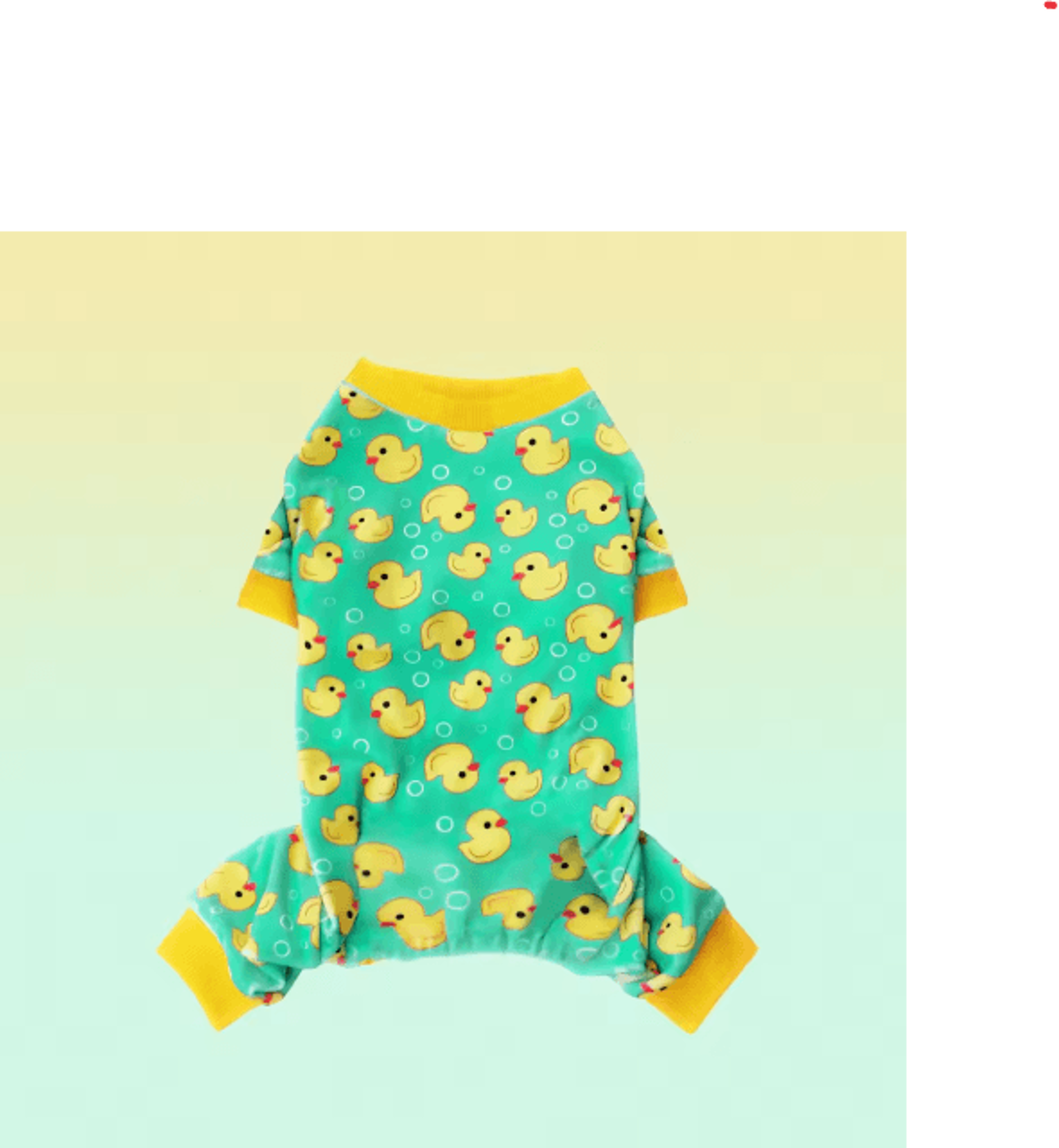 yellow duck dog pajamas soft stretchable pet jammies for small dogs & cats
