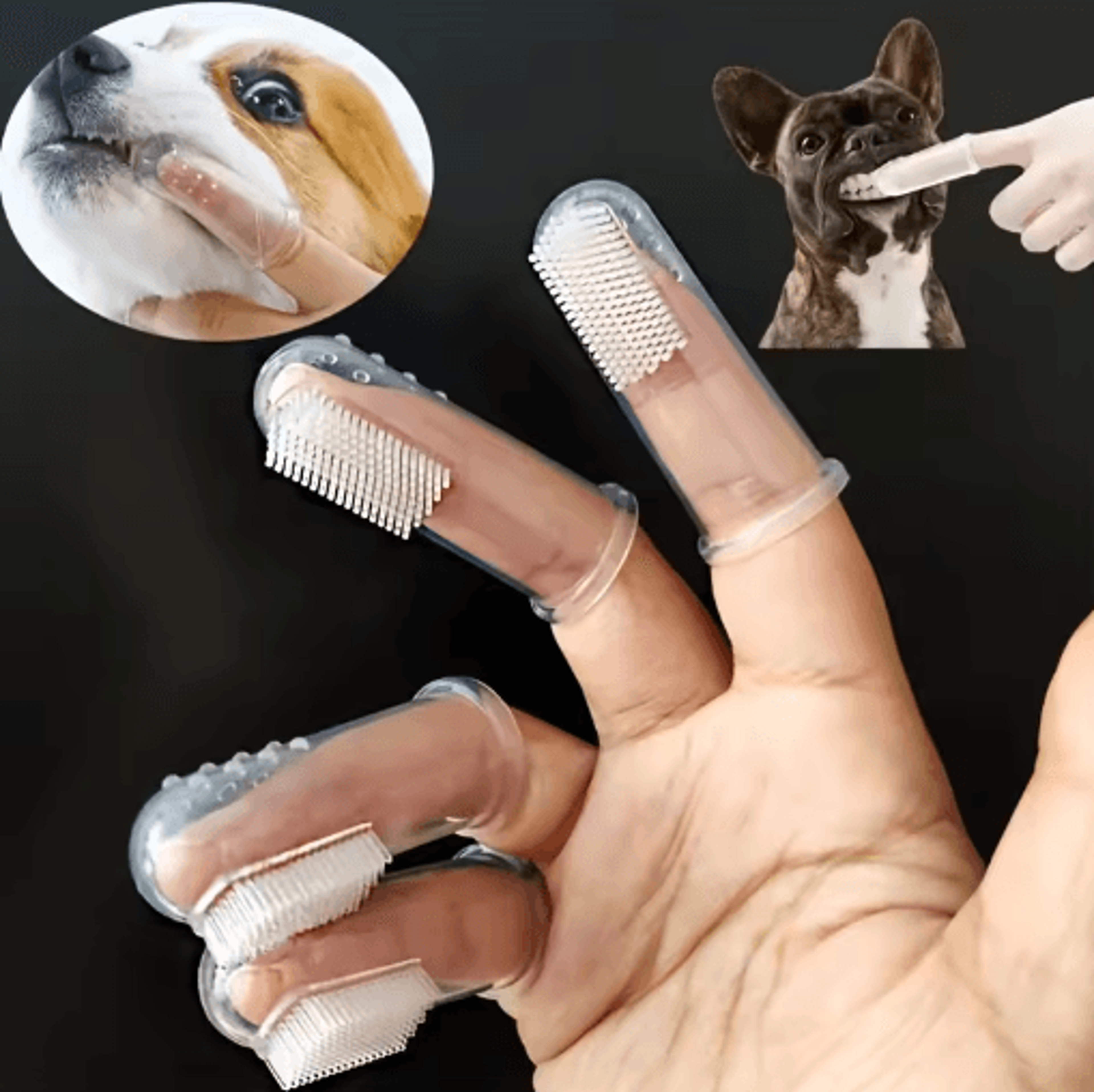 soft silicone pet finger toothbrush dog & cat teeth cleaning brush for fresh breath