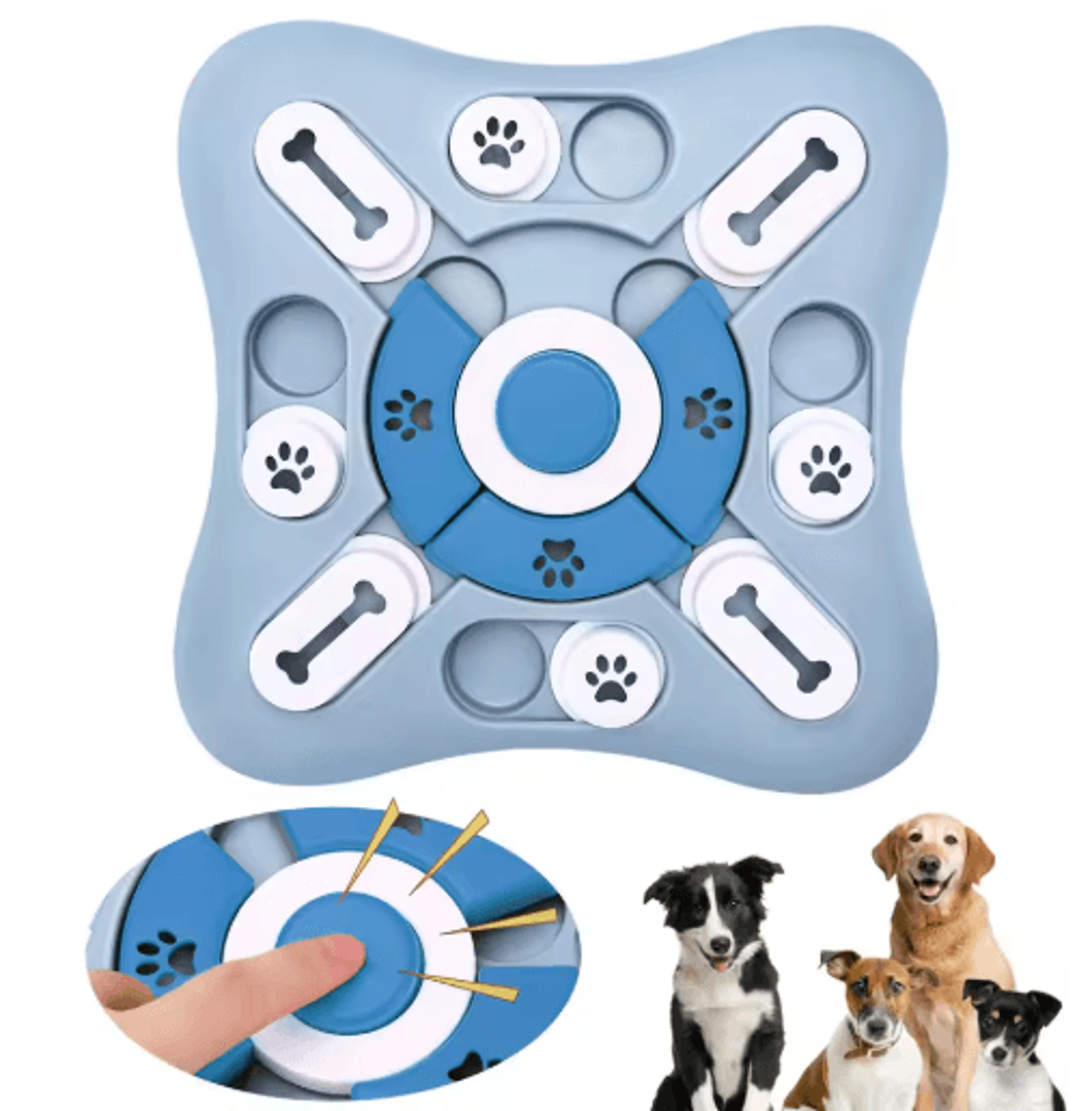 interactive slow feeder dog toy puzzle food dispenser for iq training