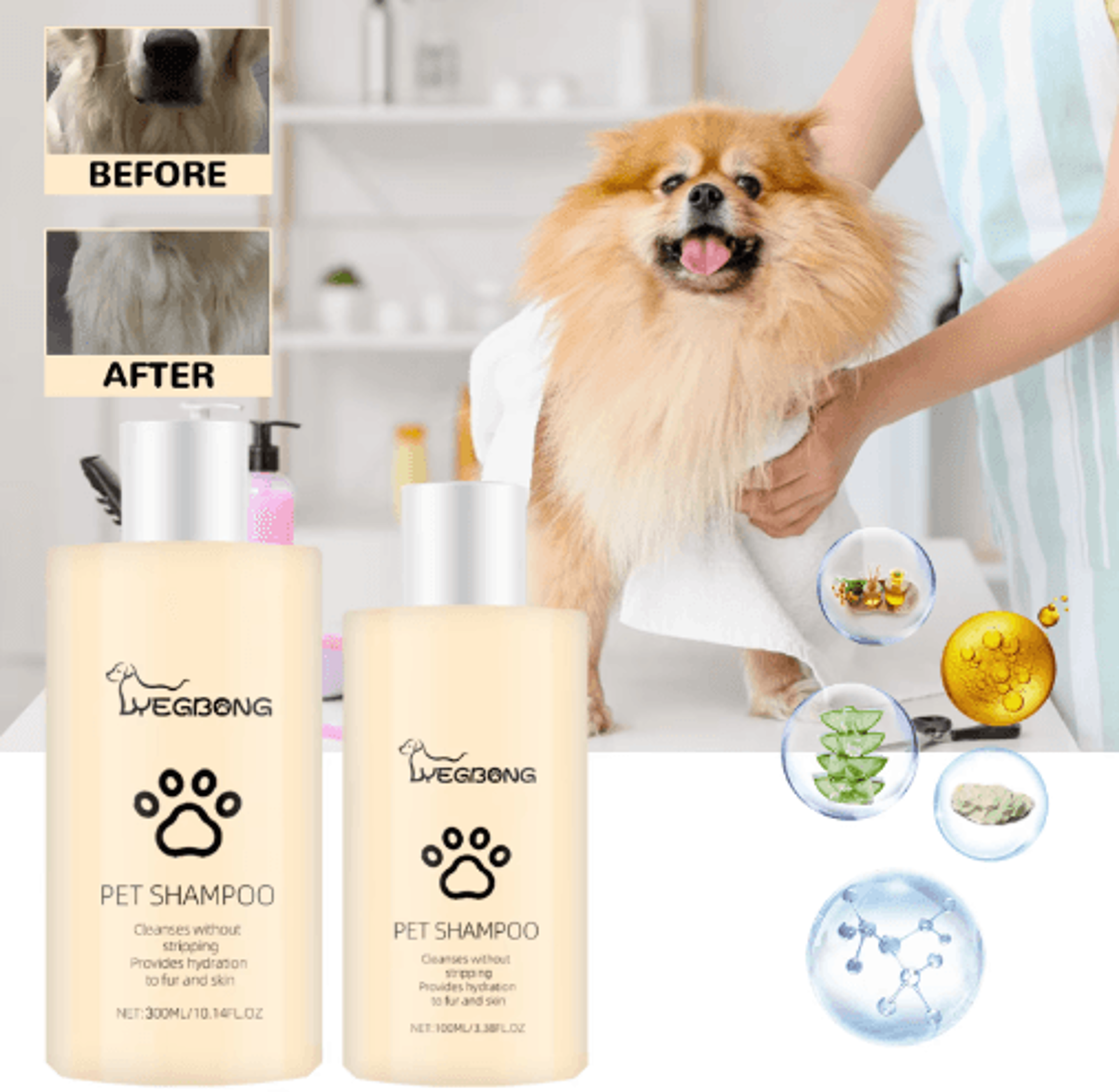 anti-flea dog shampoo – moisturizing pet wash for itching, odor & dirt removal