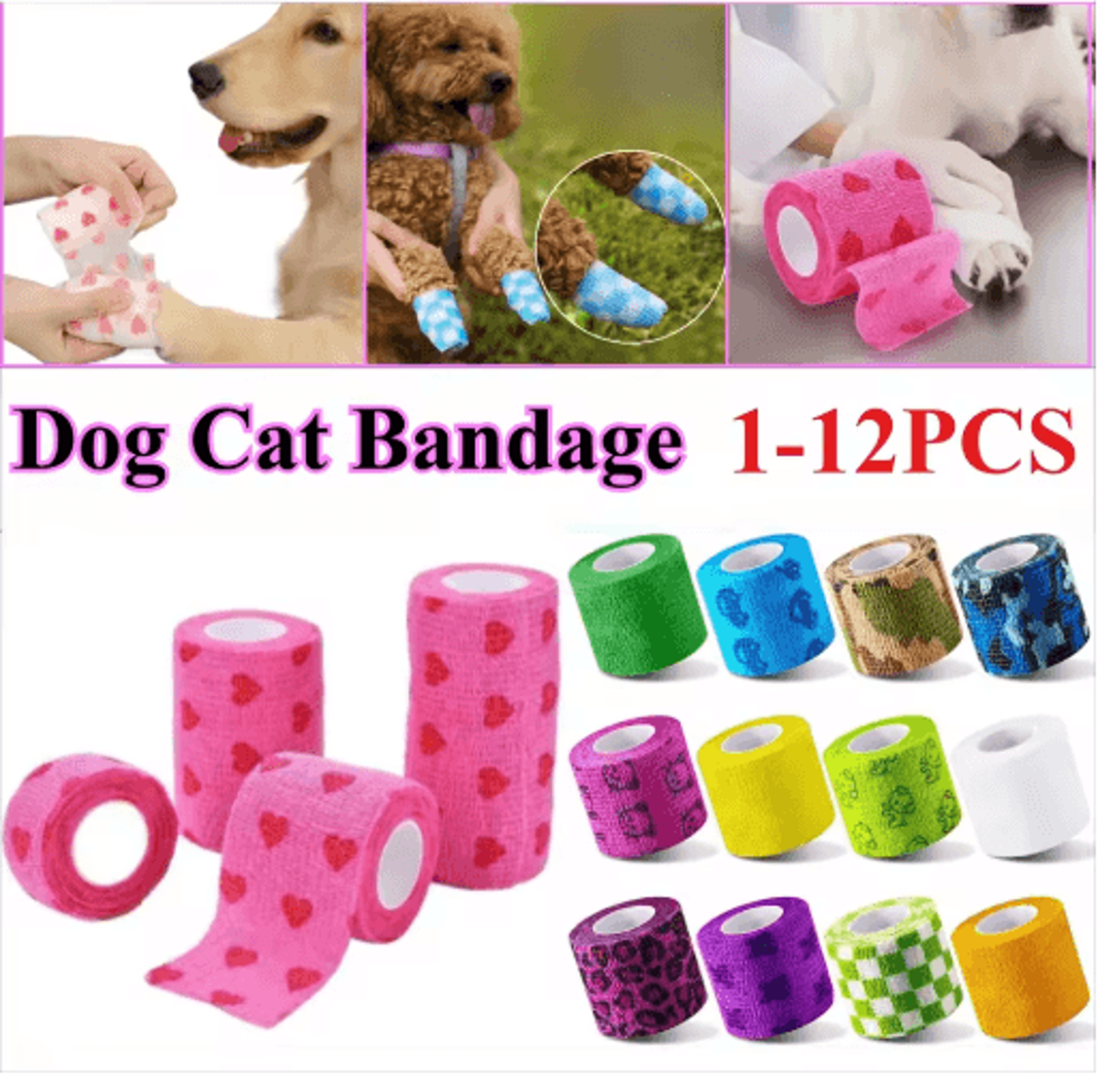 flexcare self adhesive pet bandage wrap for dogs & cats