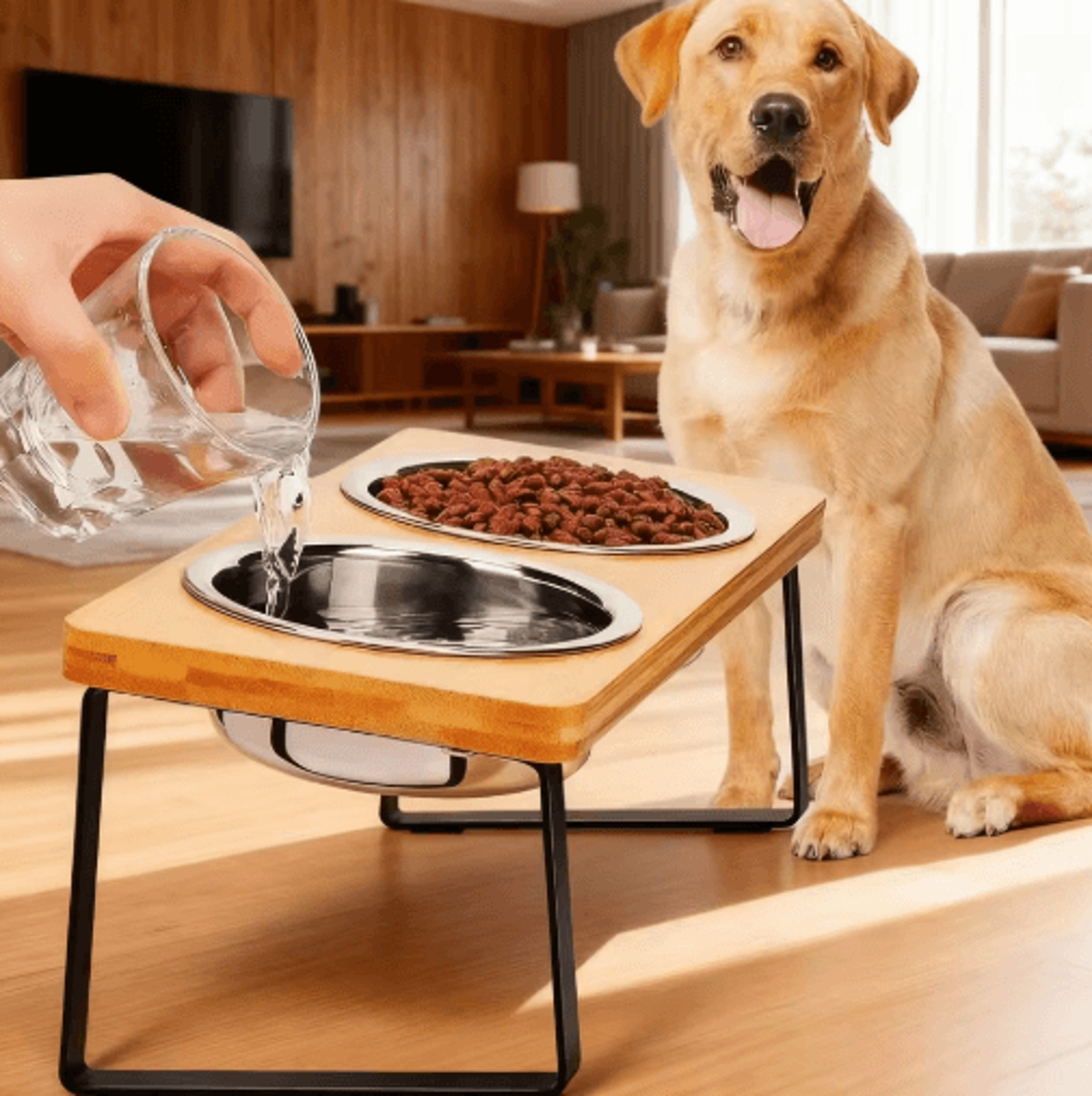 comfort dine raised cat bowl stand with tilted stainless steel feeding bowls