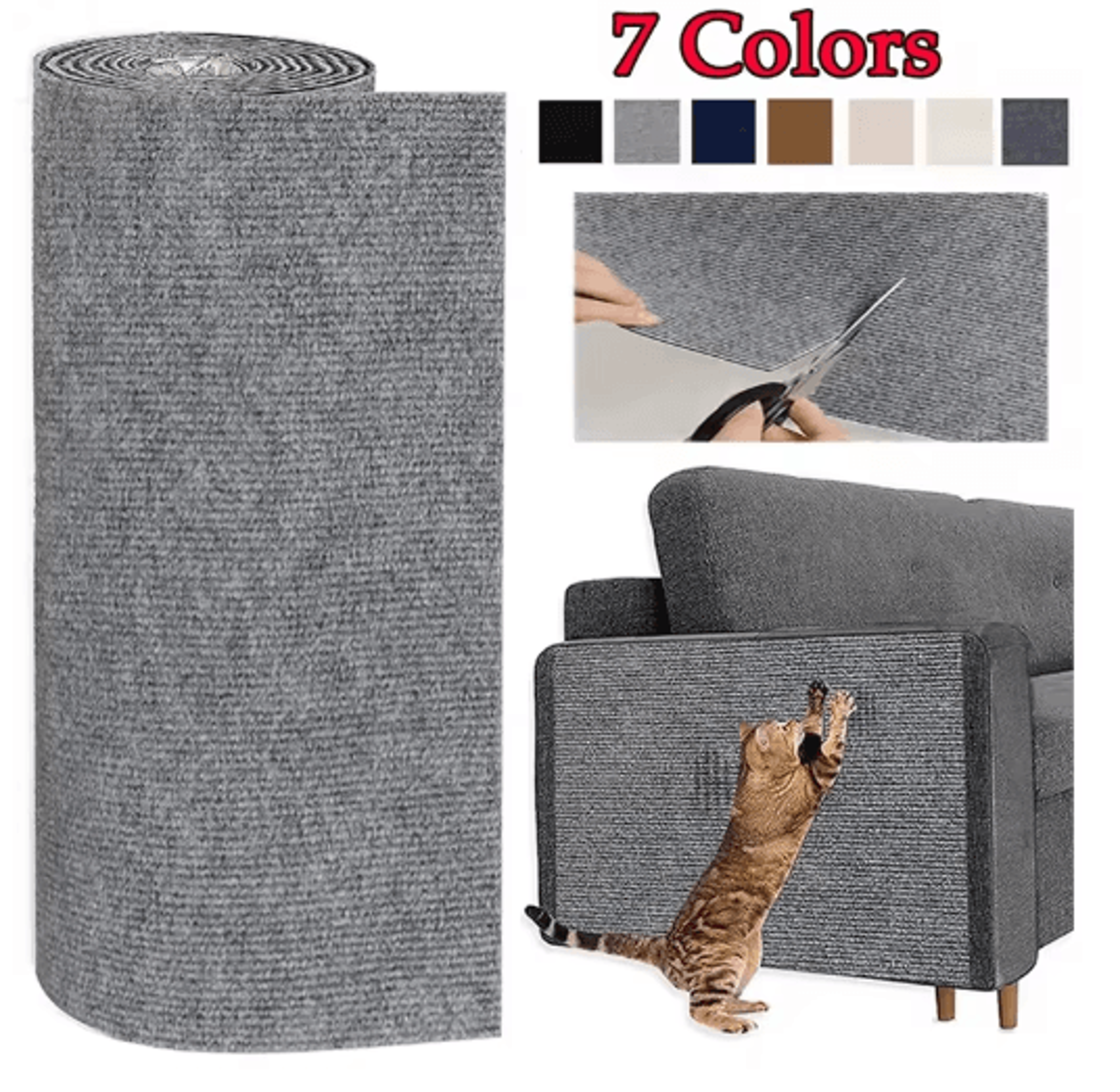 scratchguard self-adhesive cat scratcher mat for sofa & furniture protection