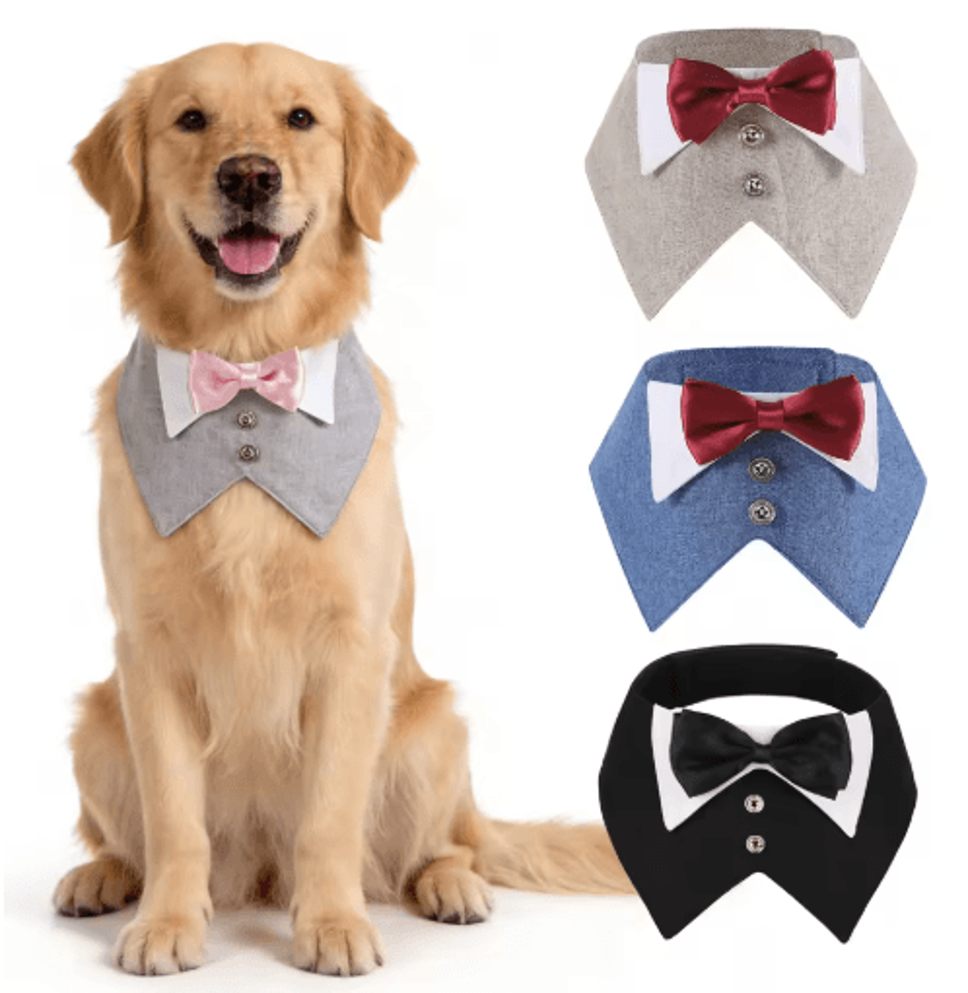 sucado elegant dog tuxedo bandana for weddings & special occasions