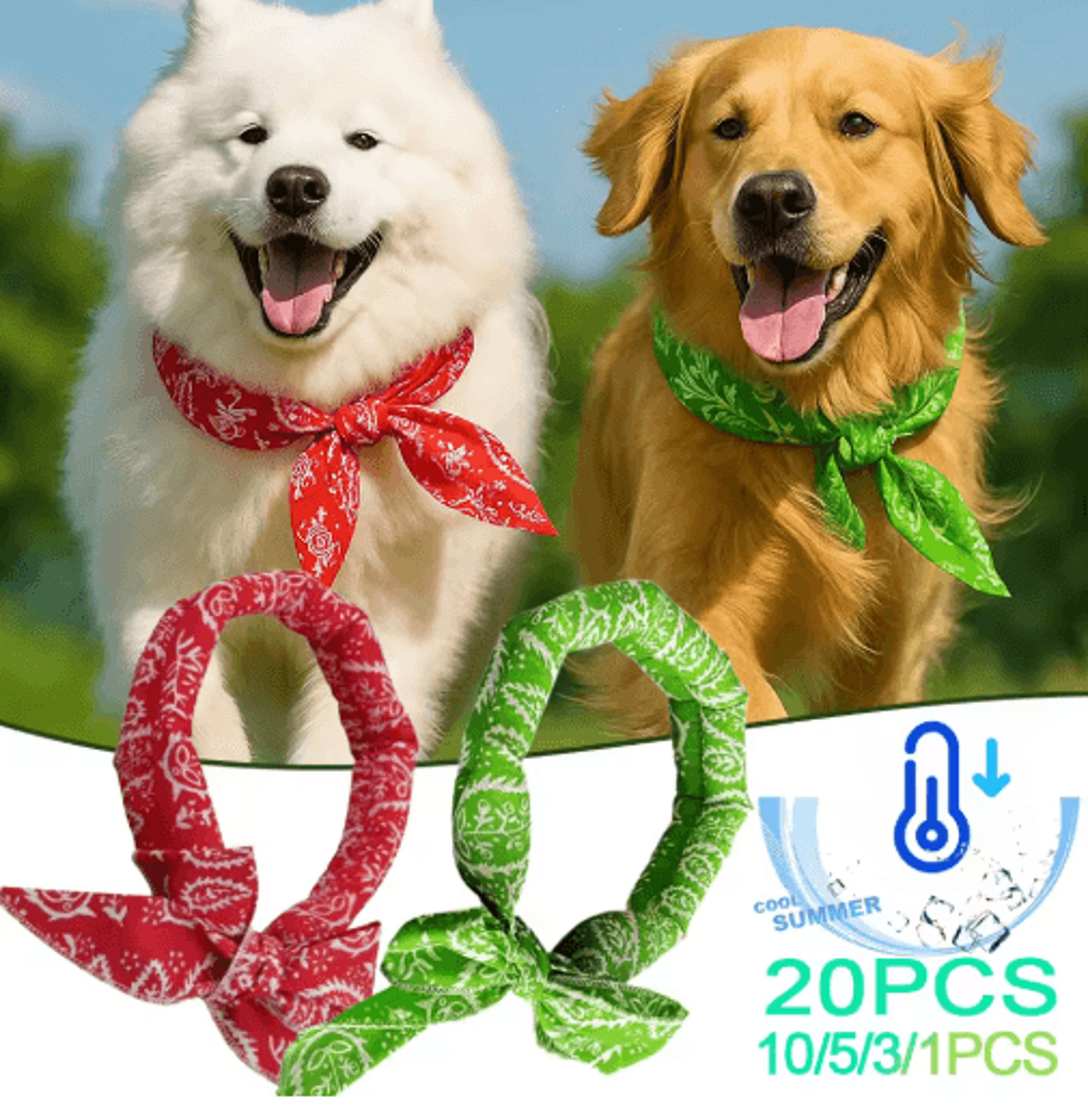 chillbuddy breathable pet cooling scarf for cats & dogs
