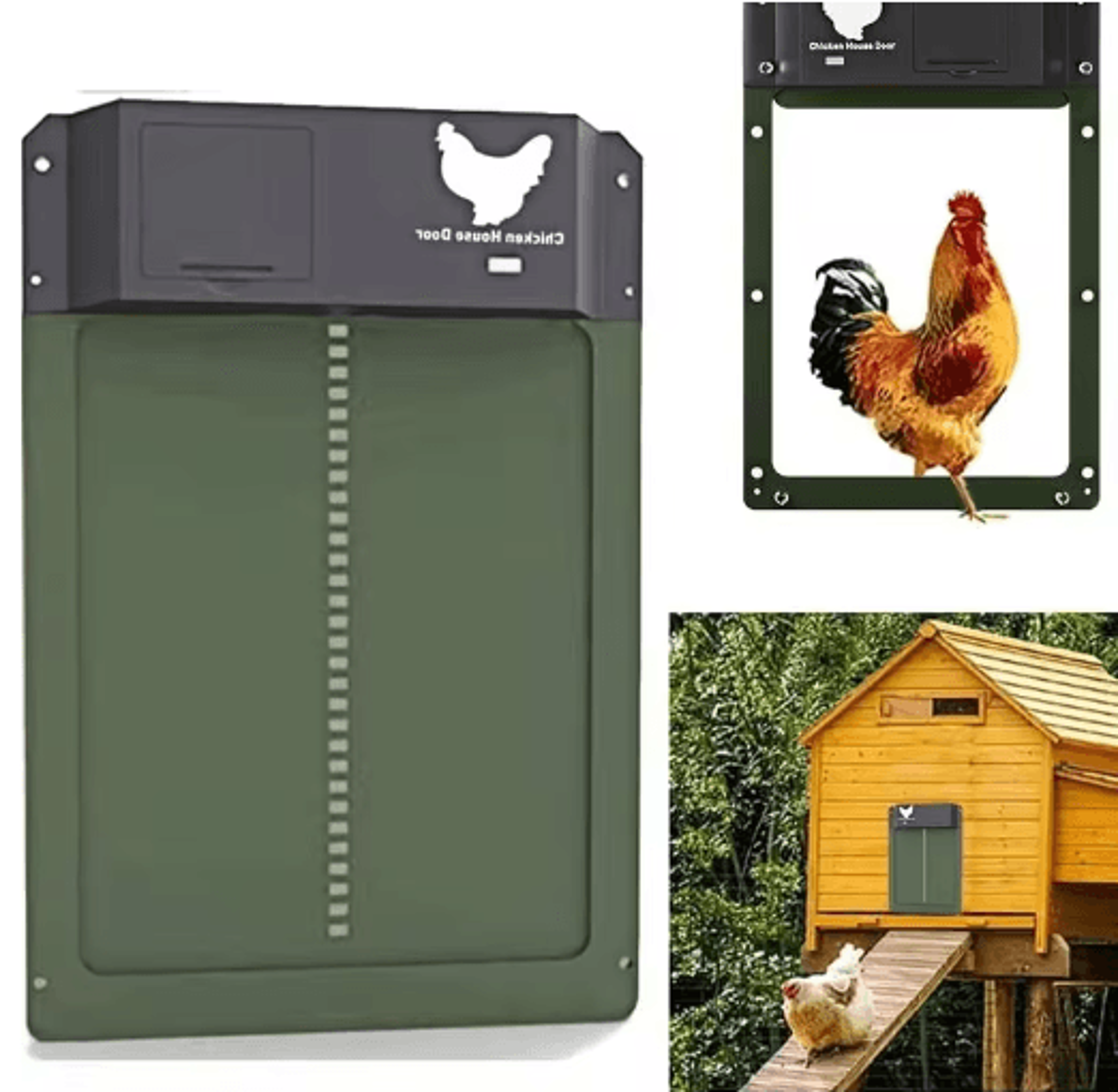 farm guard automatic chicken coop door with light sensor control