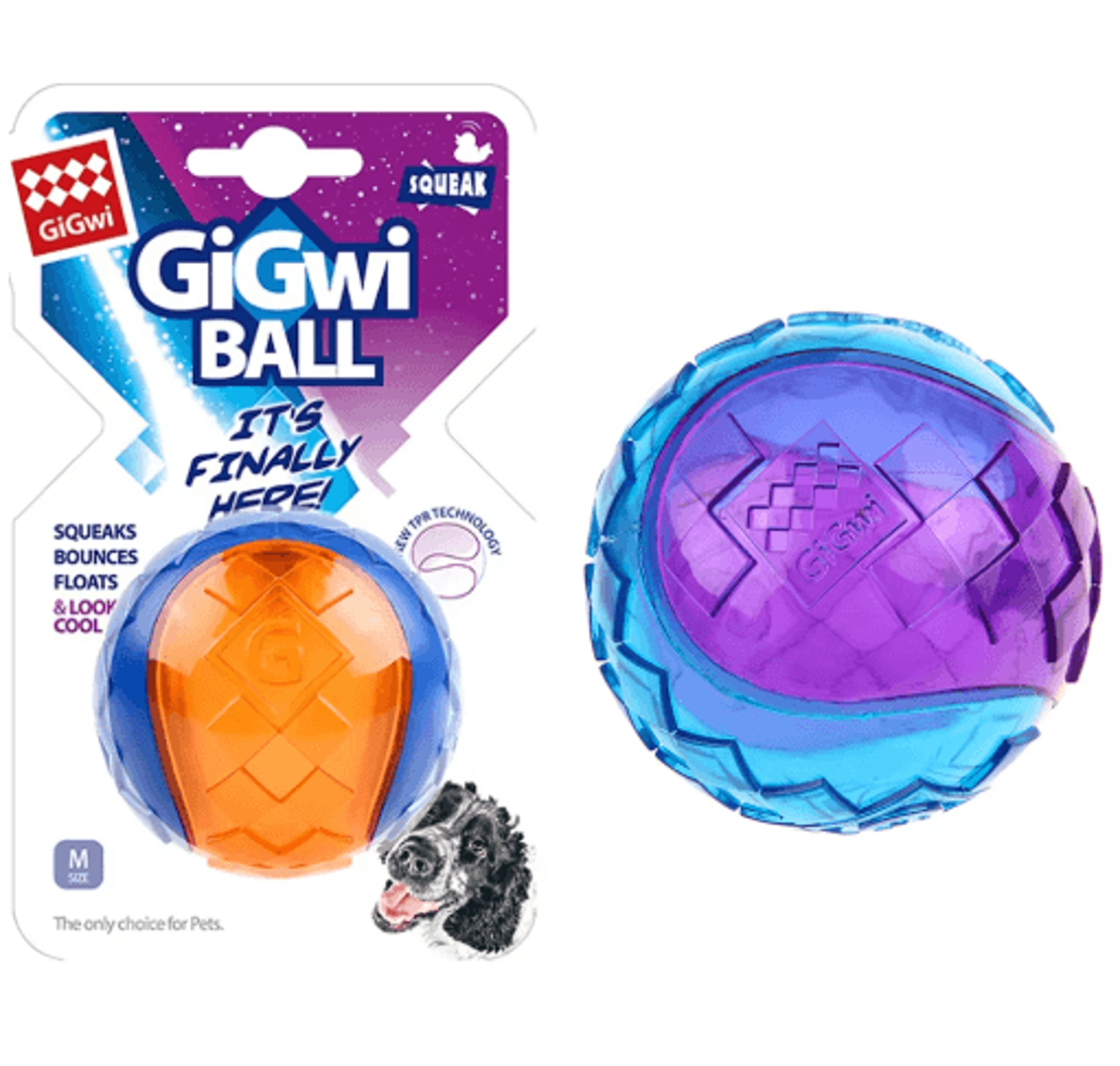 bouncebite squeaky rubber dog ball – non-toxic interactive chew toy for small & large dogs
