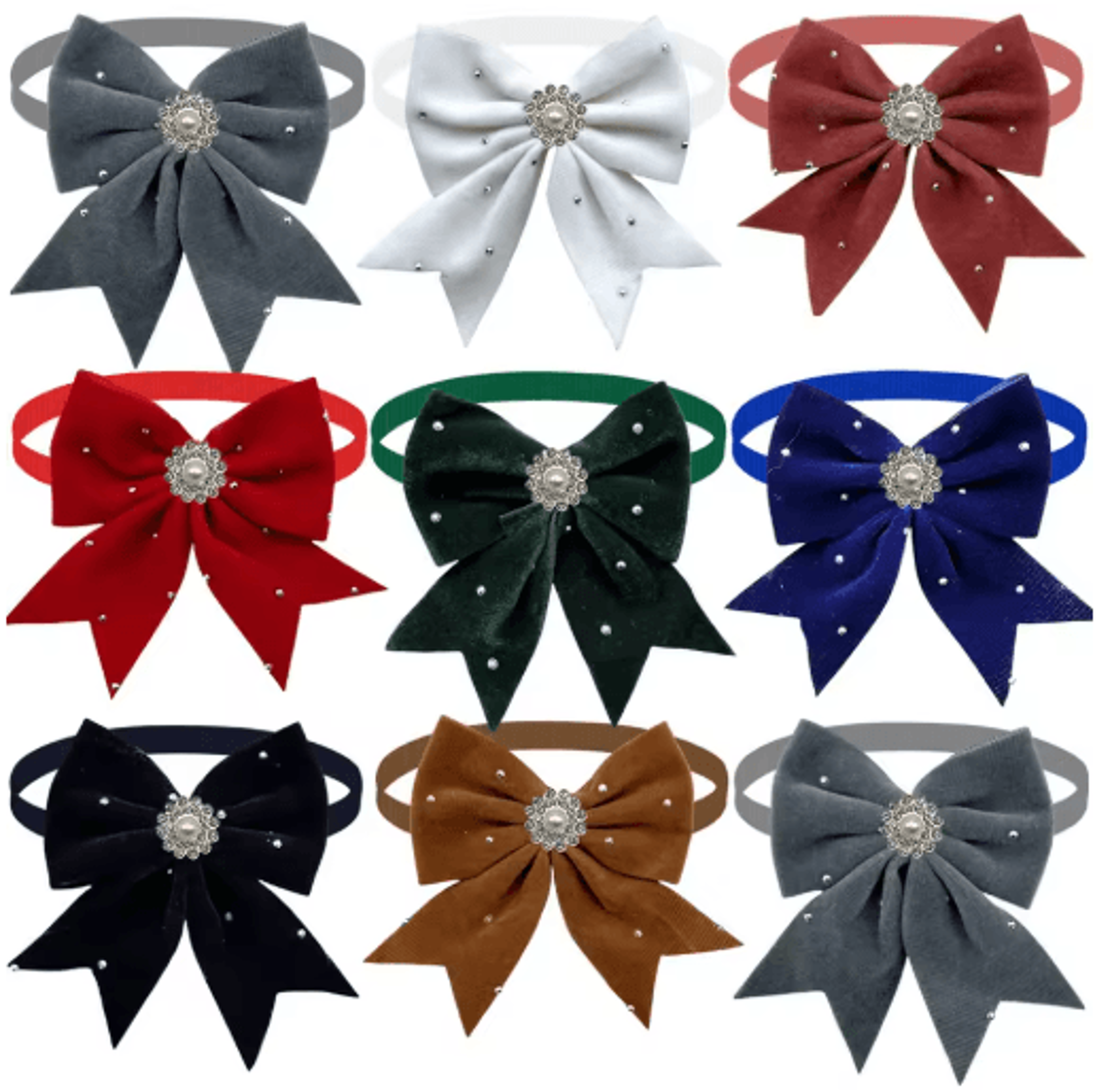 luxespark diamond pet bow tie set – adjustable grooming bows for dogs & cats (50/100pcs)