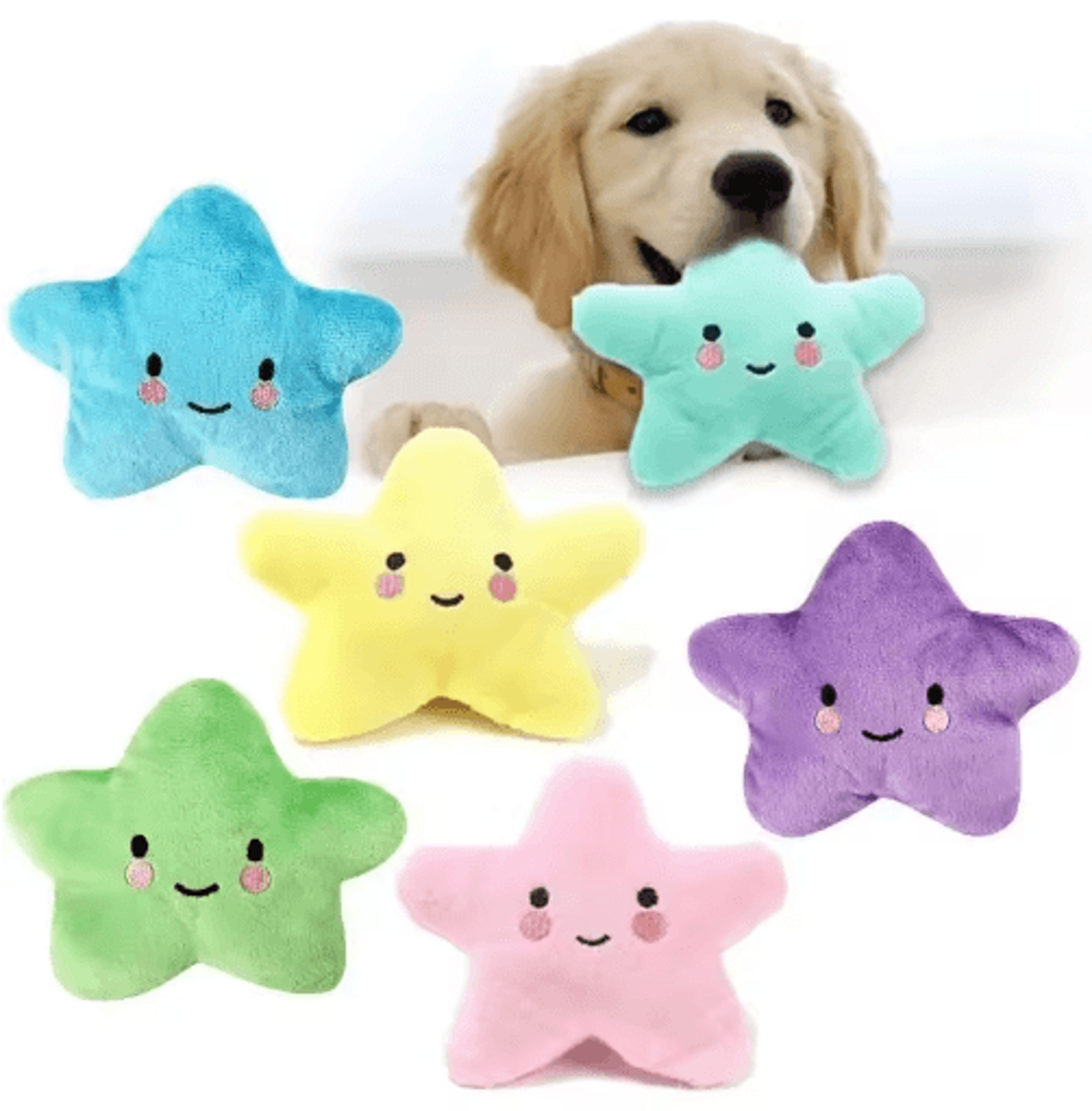 starsqueak plush pet toy – soft pentagram squeaky toy for dogs & cats
