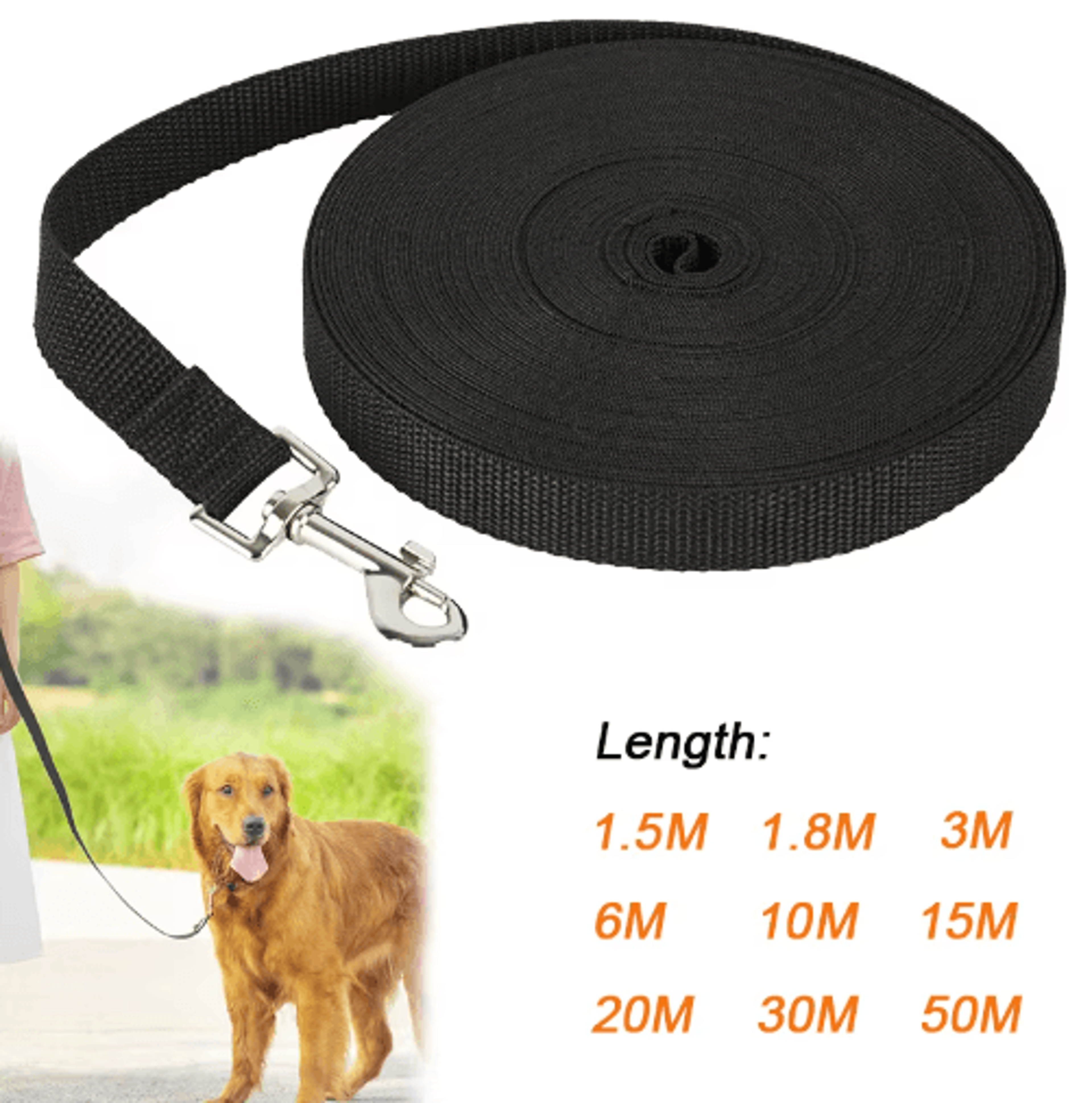 heavy duty nylon dog leash for small & large dogs outdoor training & hiking lead rope