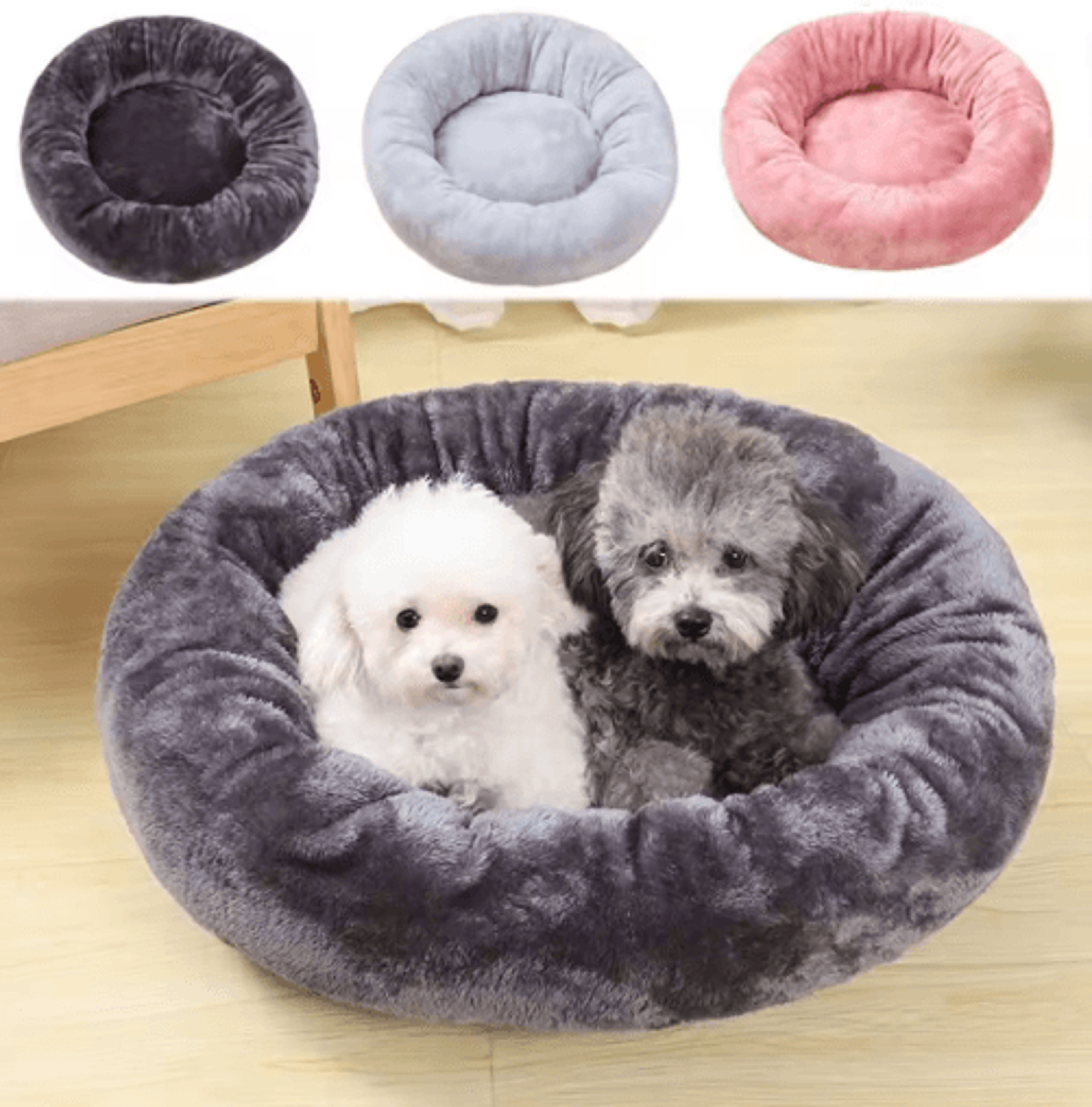 comfortable donut pet bed – soft washable round cushion for dogs & cats