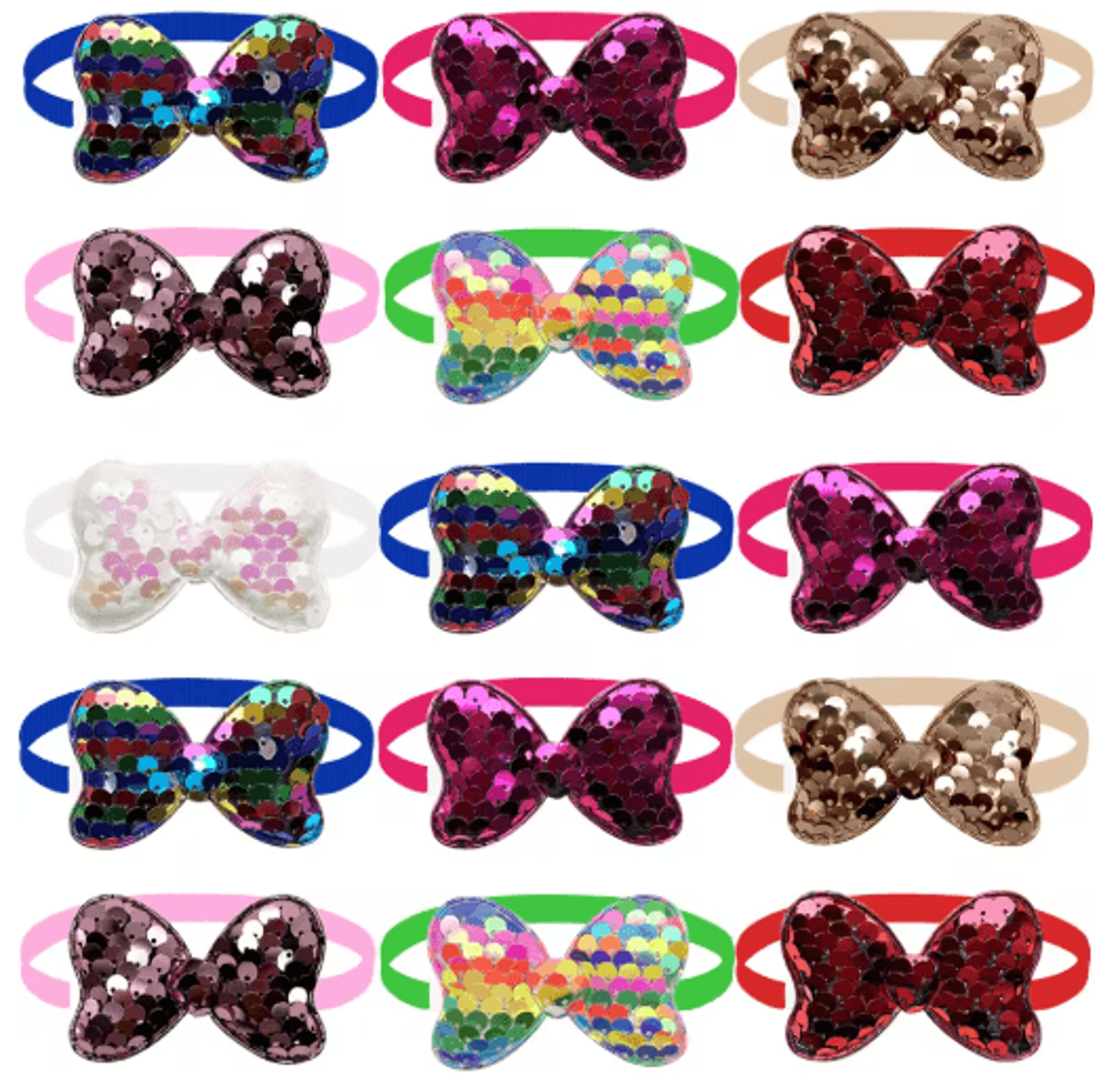 sequin style pet bow tie set for dogs & puppies – sparkling grooming accessories (50/100pcs)