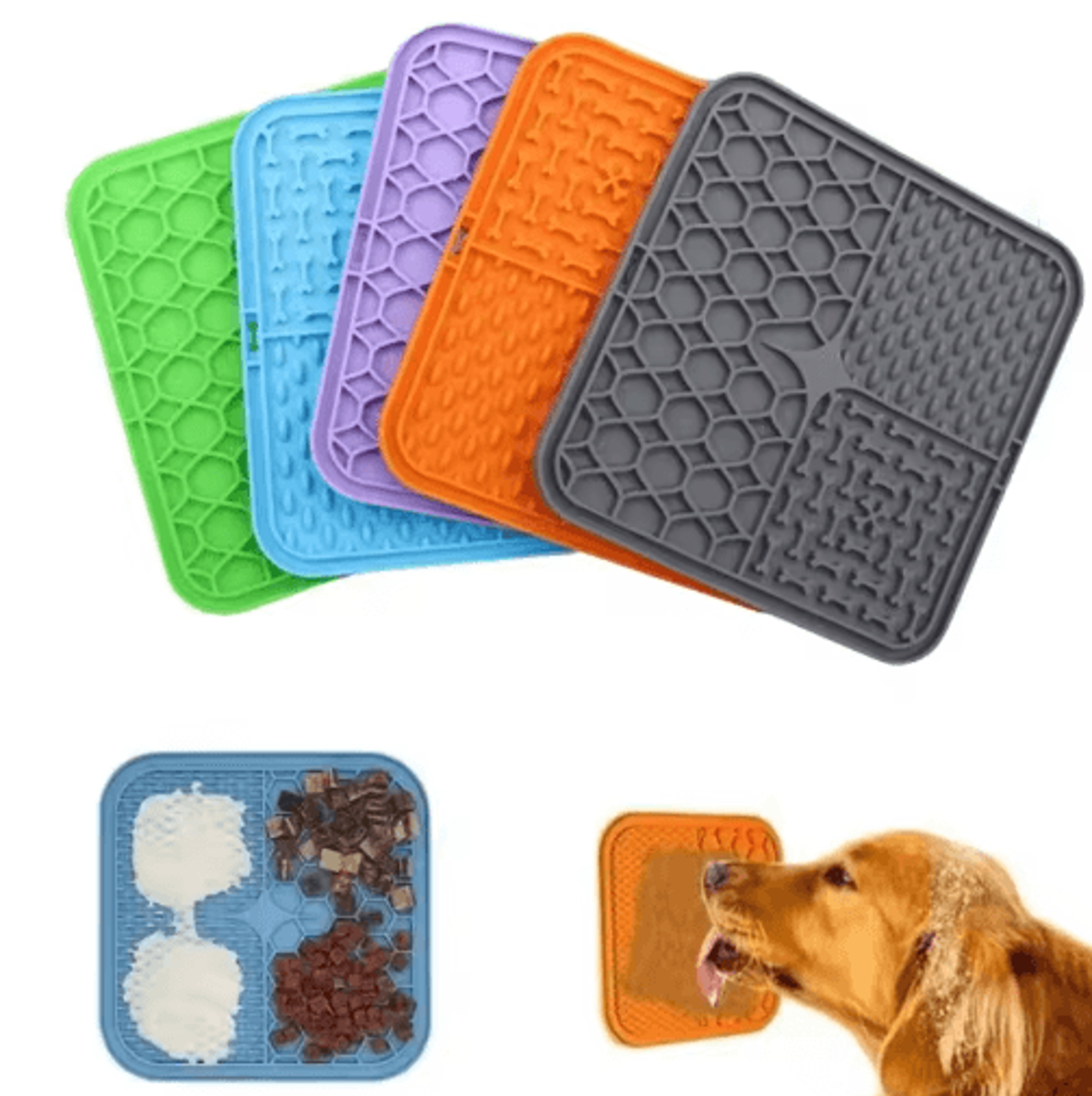 silicone pet lick mat – slow feeder & bath distraction training mat for dogs