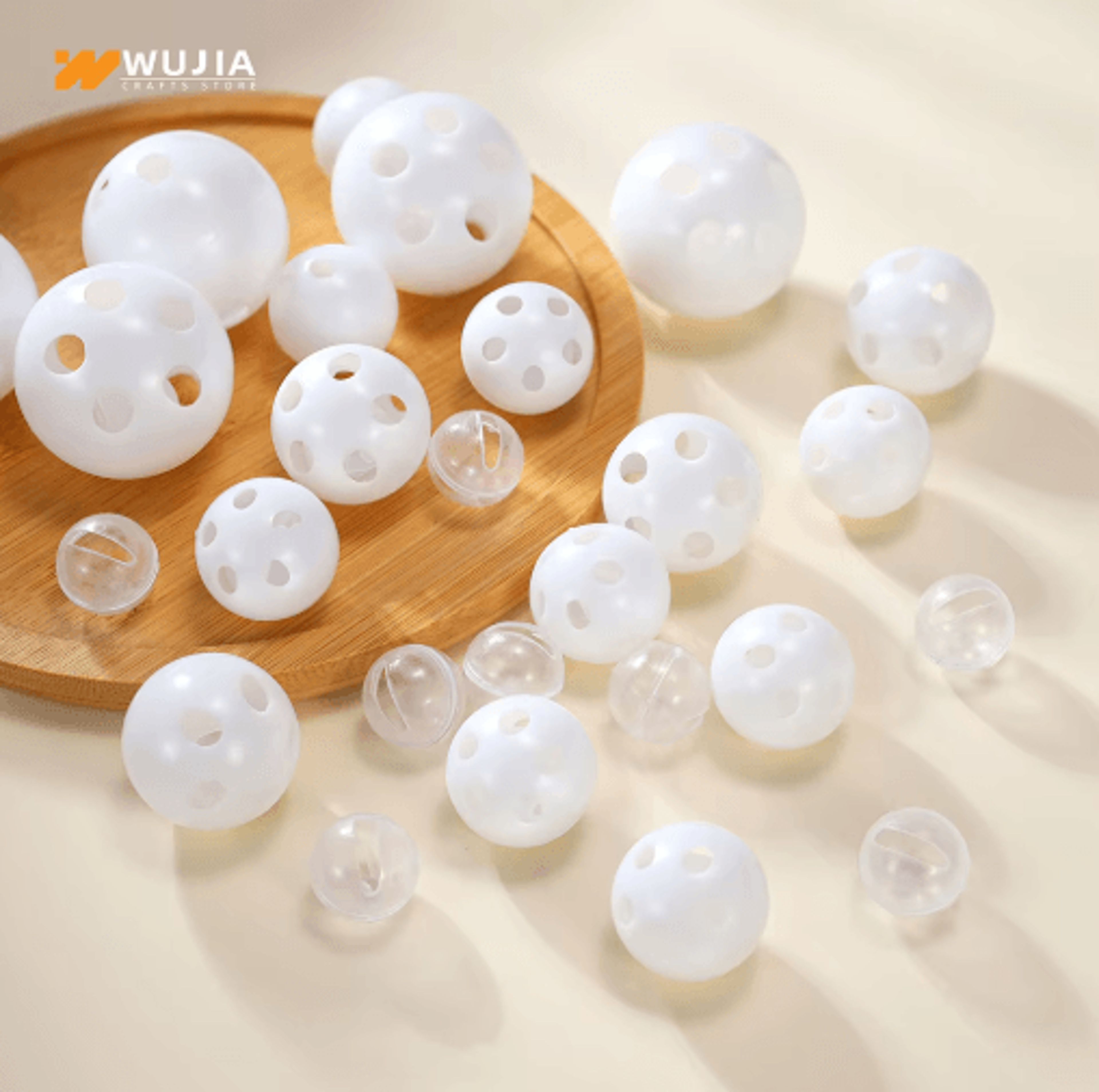 plastic rattle bell balls & squeaker inserts for diy pet toys plush toy repair accessories (30/50/100pcs)