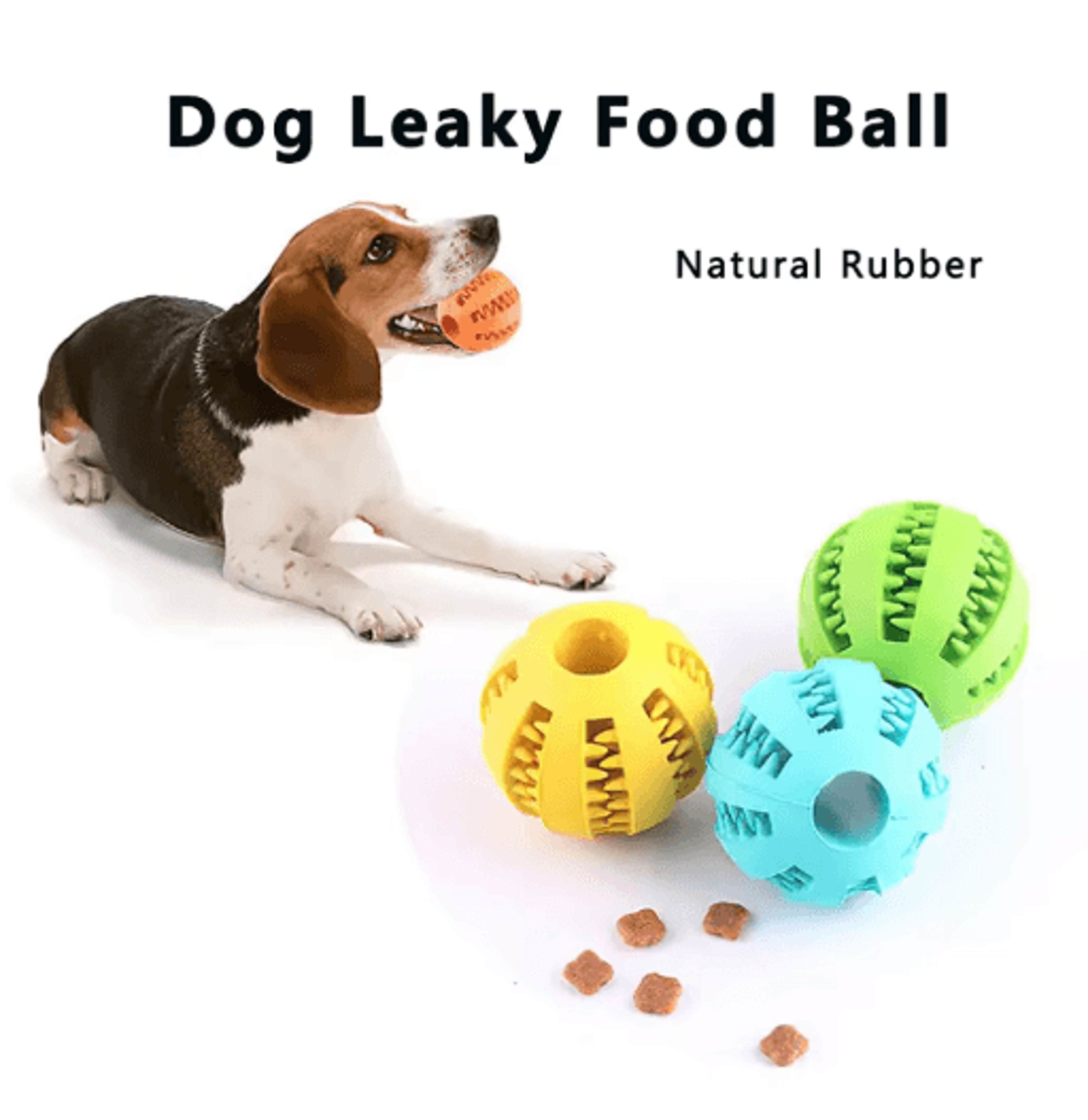 interactive dog treat dispensing ball natural rubber puzzle chew toy