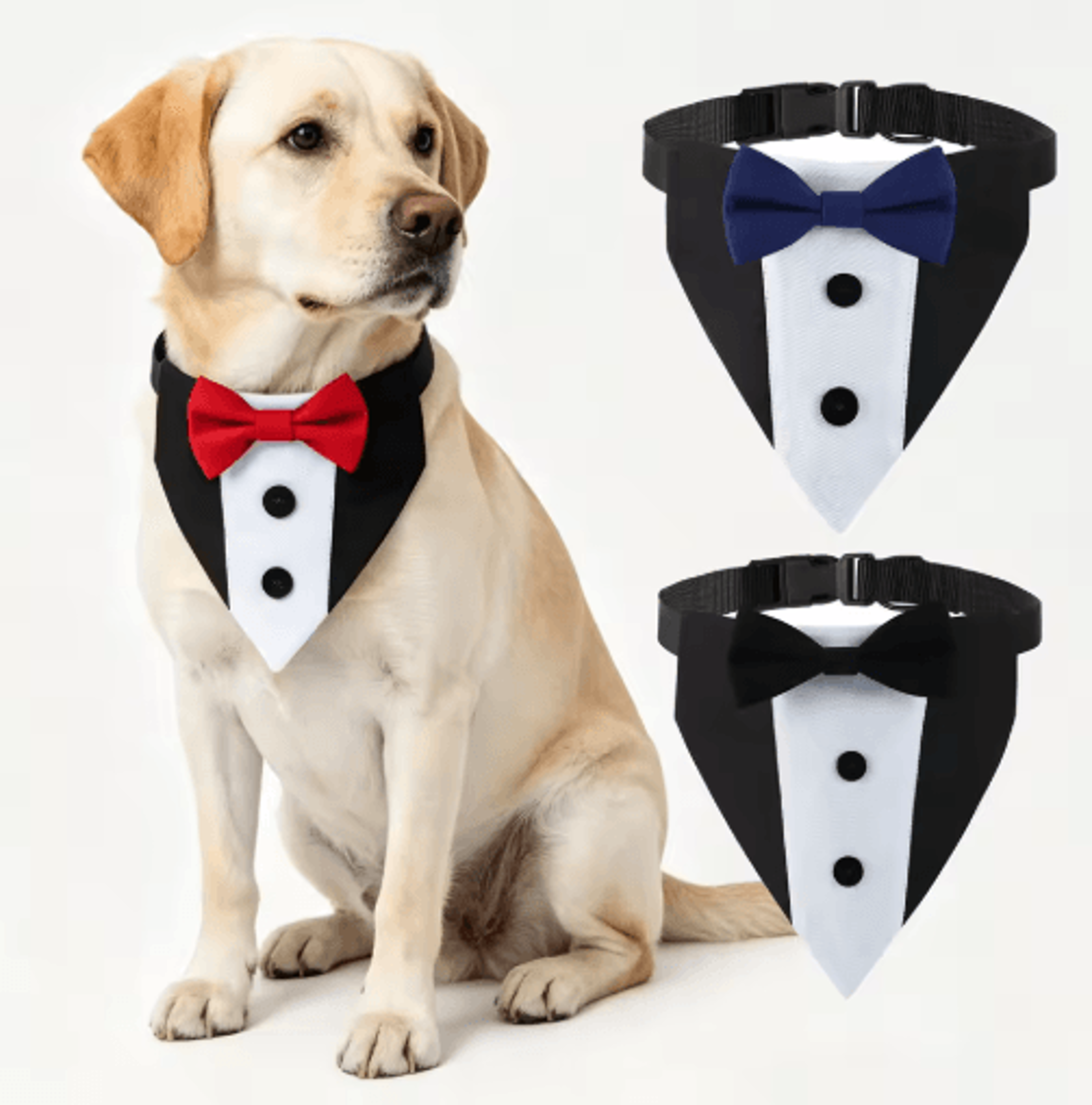 sucado pet wedding collar with bow tie bandana adjustable dog engagement outfit