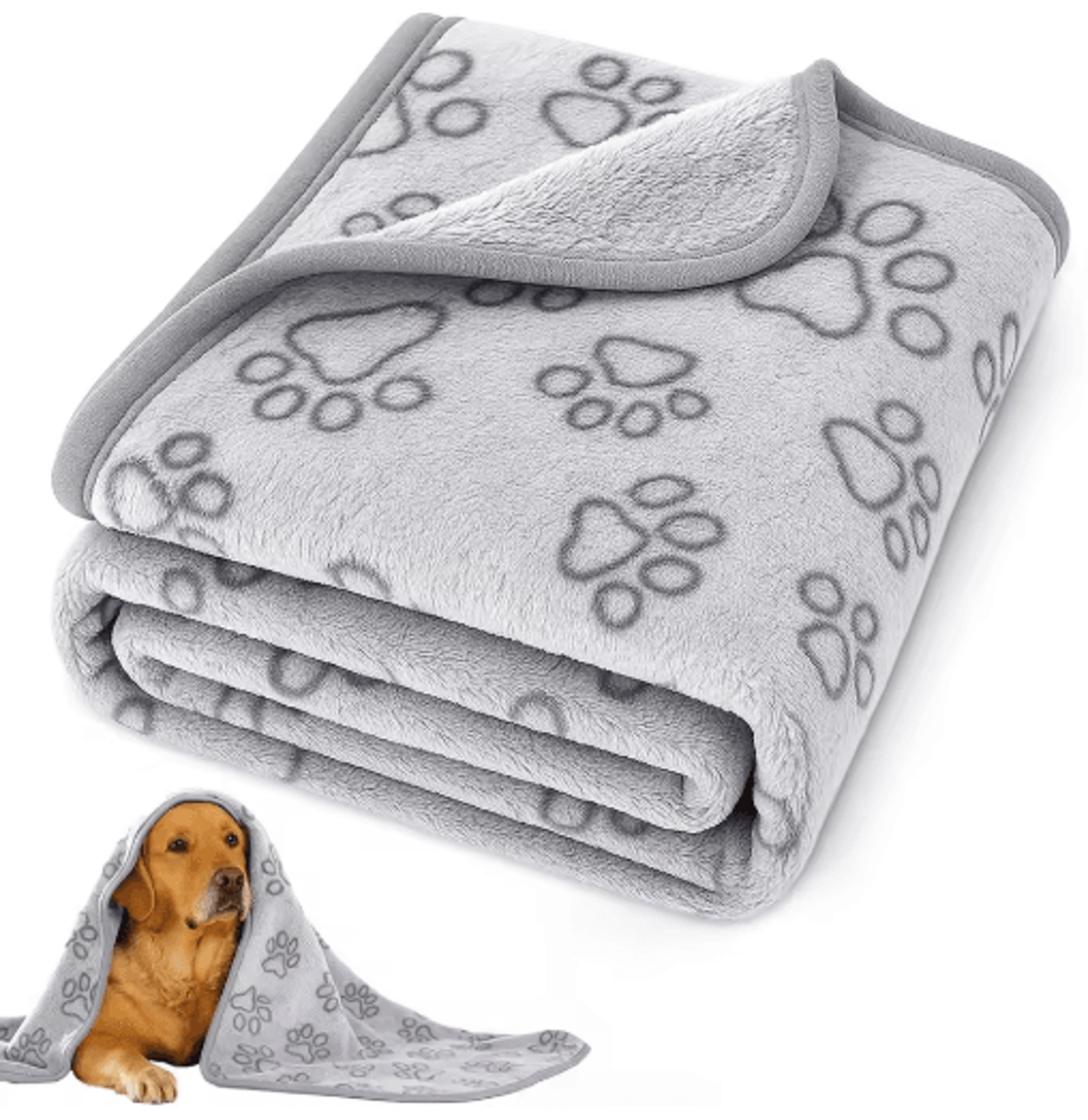 cozy plush paw print pet blanket soft flannel bed mat for cats & dogs