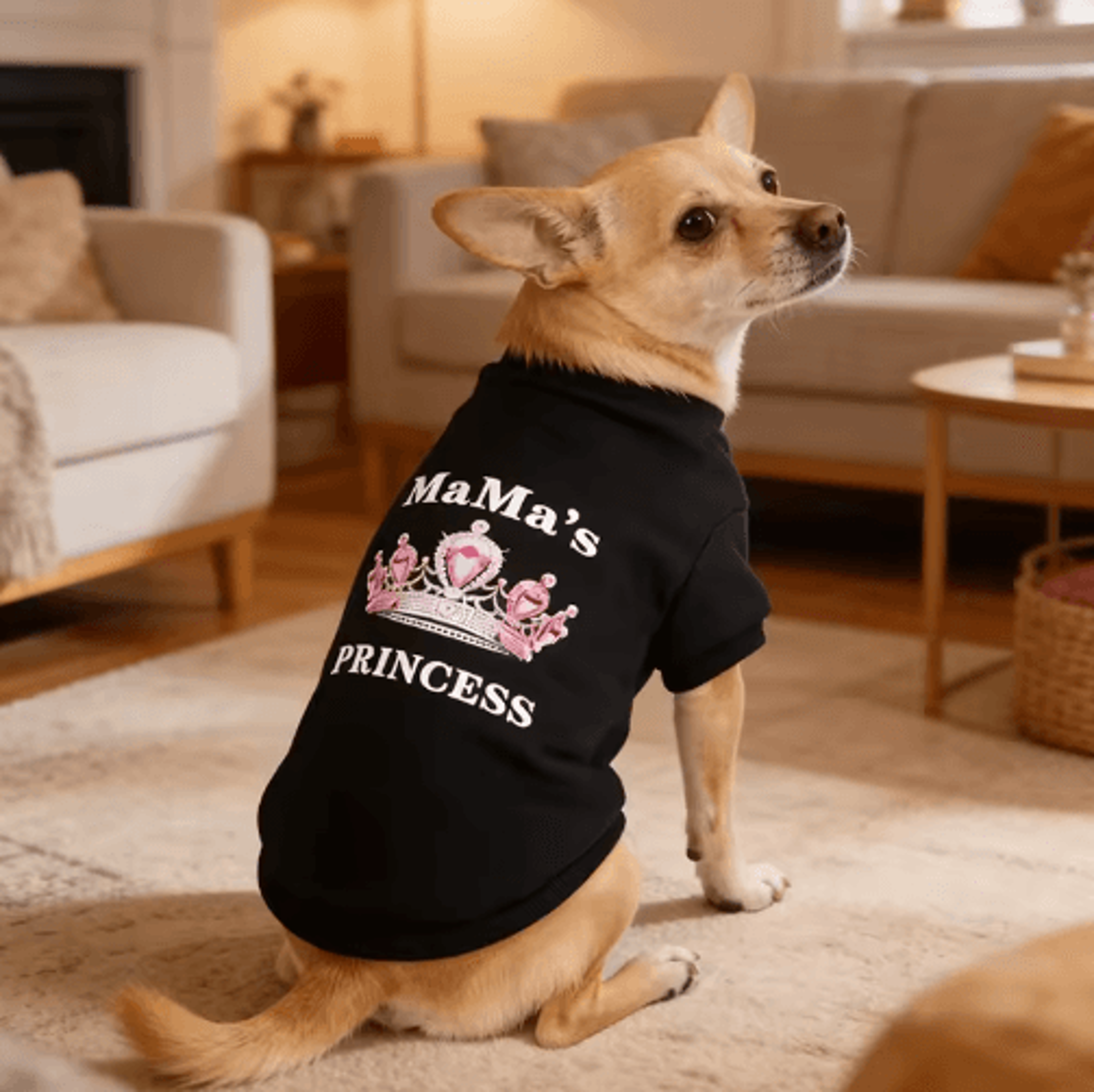 princess & mamas pet sweatshirt – soft black pullover for dogs & cats