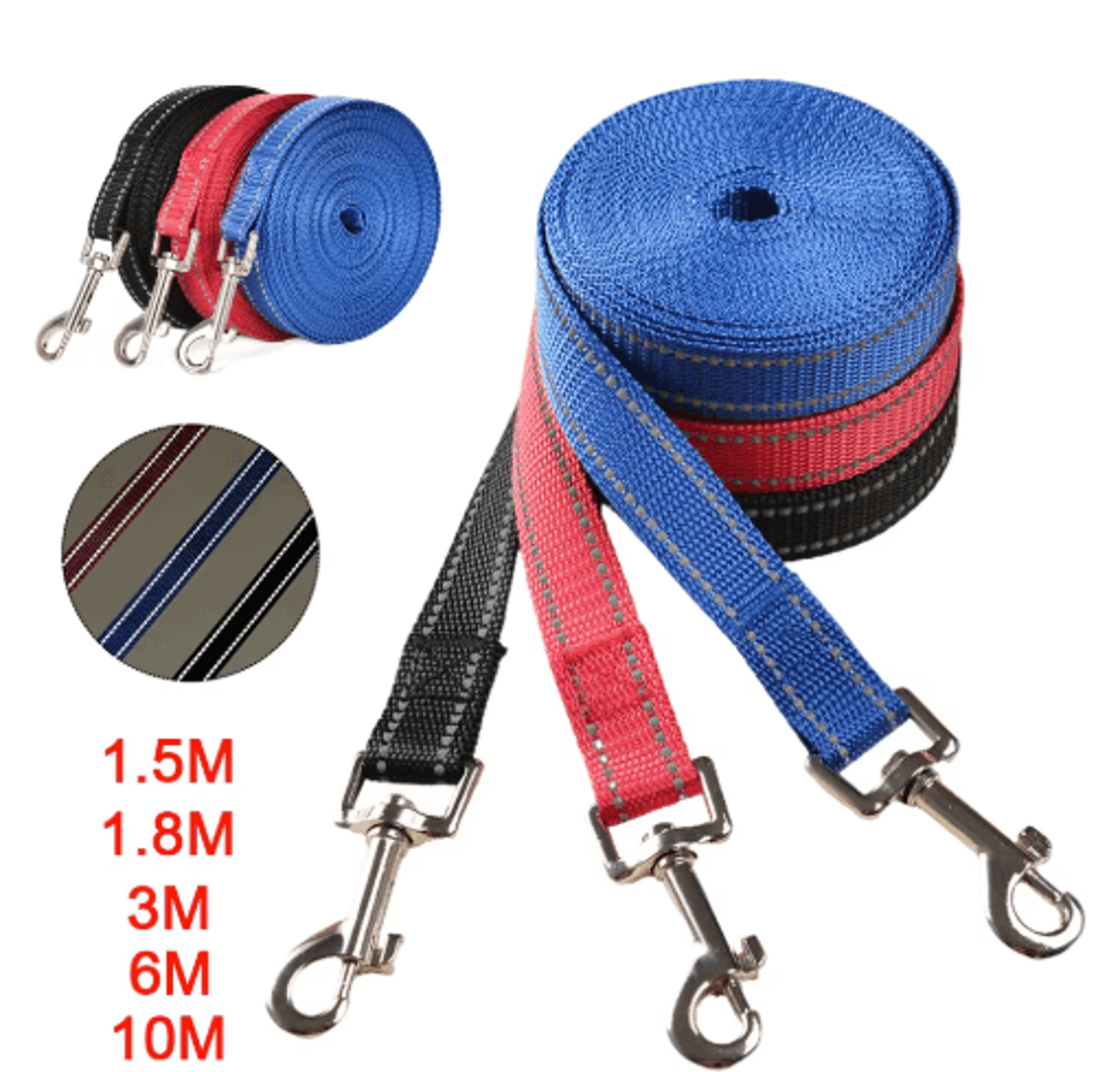 reflective nylon dog leash – durable training & walking rope for dogs