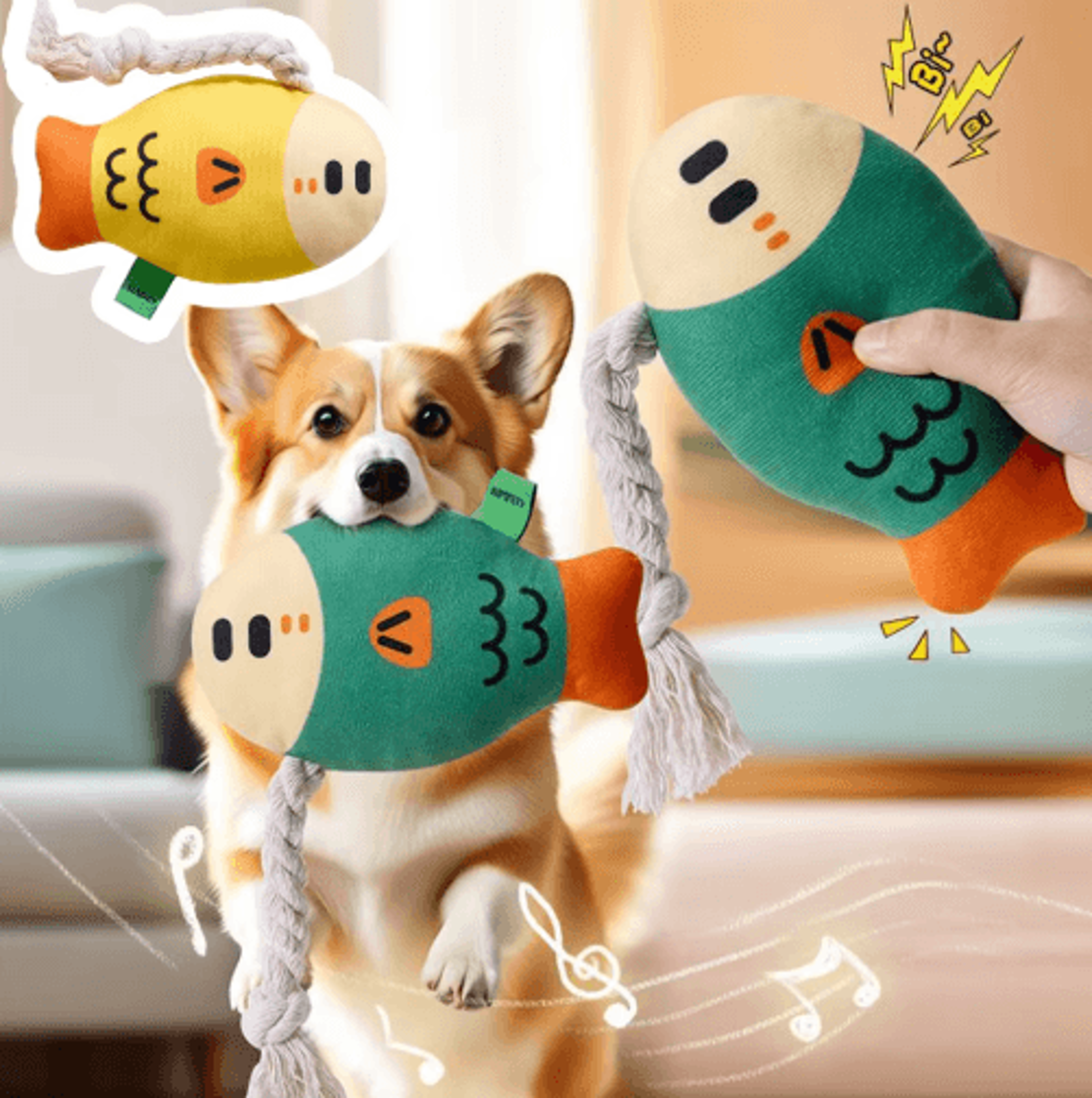 indestructible squeaky dog toy – plush animal chew toy for training & teeth cleaning