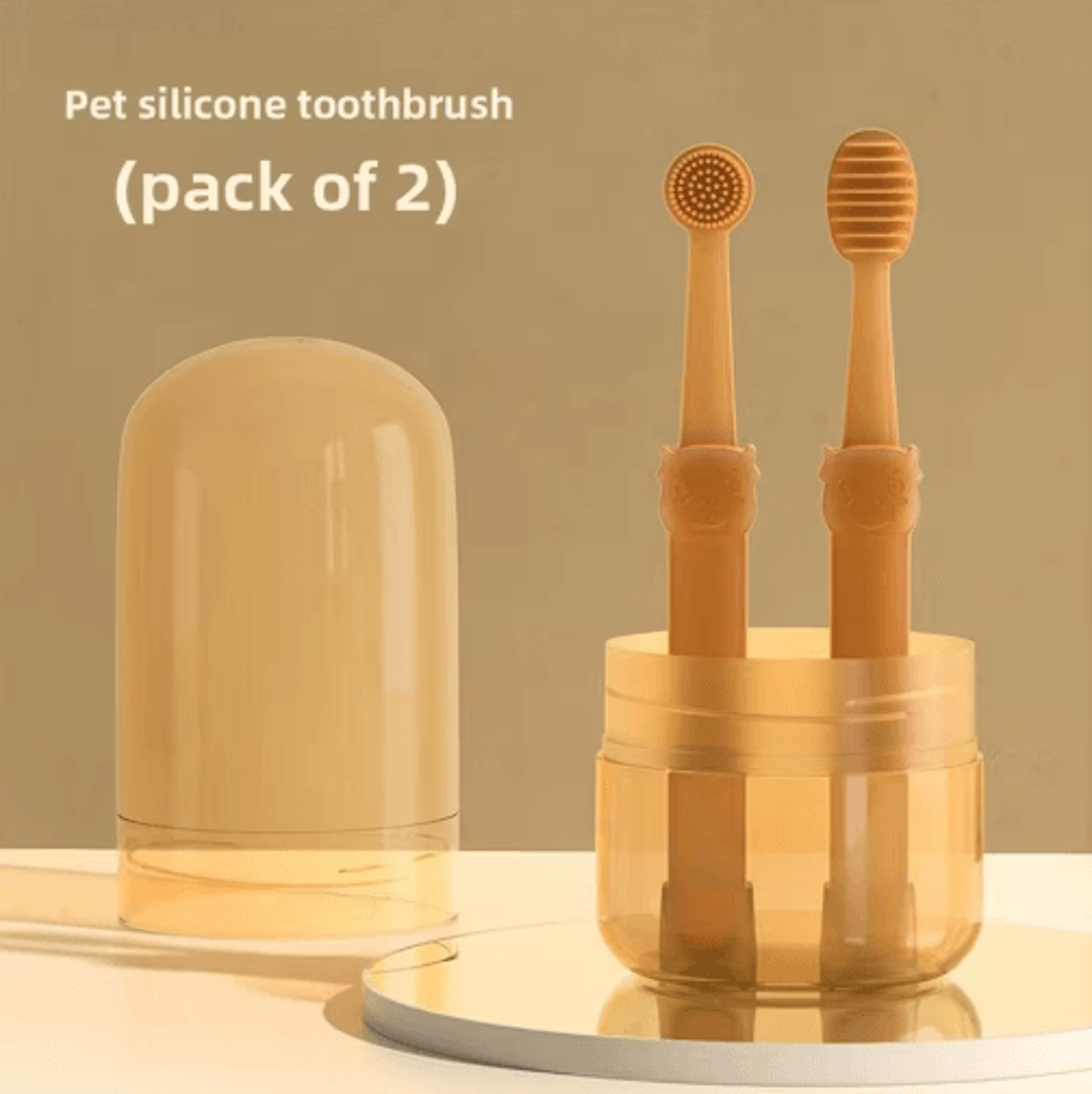 petclear silicone pet toothbrush set – soft multi-angle oral care brushes for dogs & cats