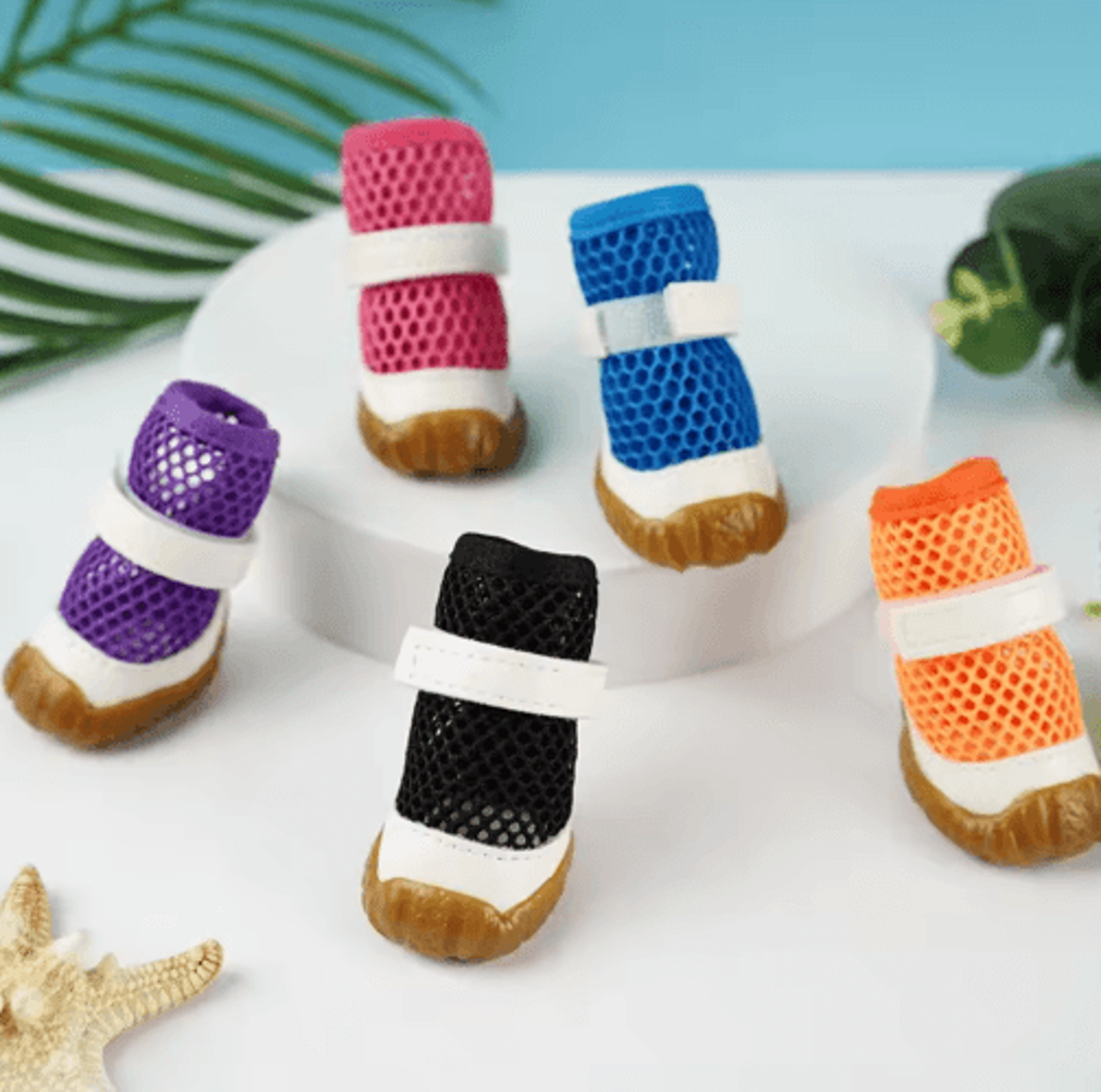 breathable summer dog shoes – soft anti-slip mesh pet boots for small dogs