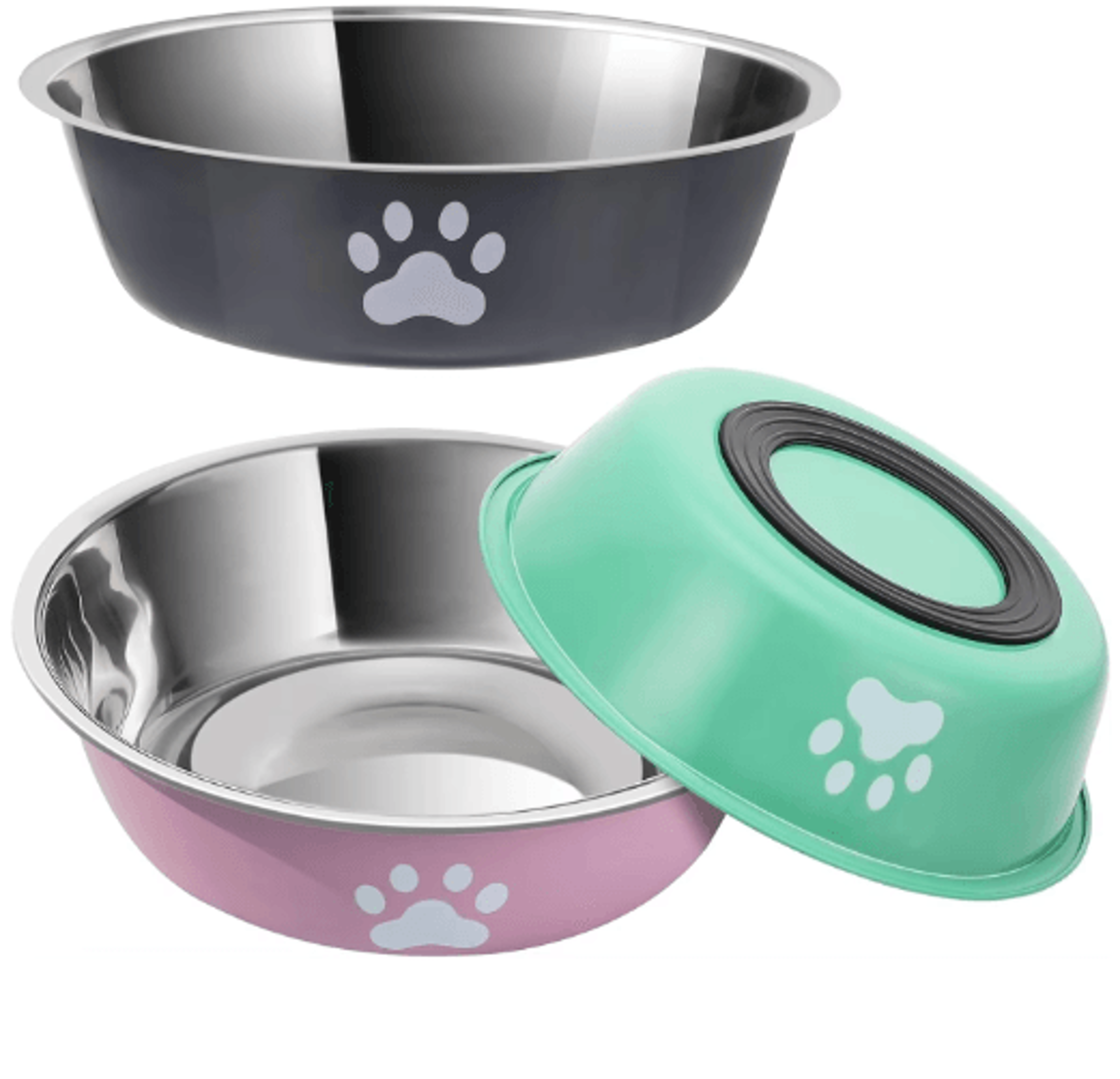 stainless steel pet feeding bowl – non-slip food & water dish for dogs and cats