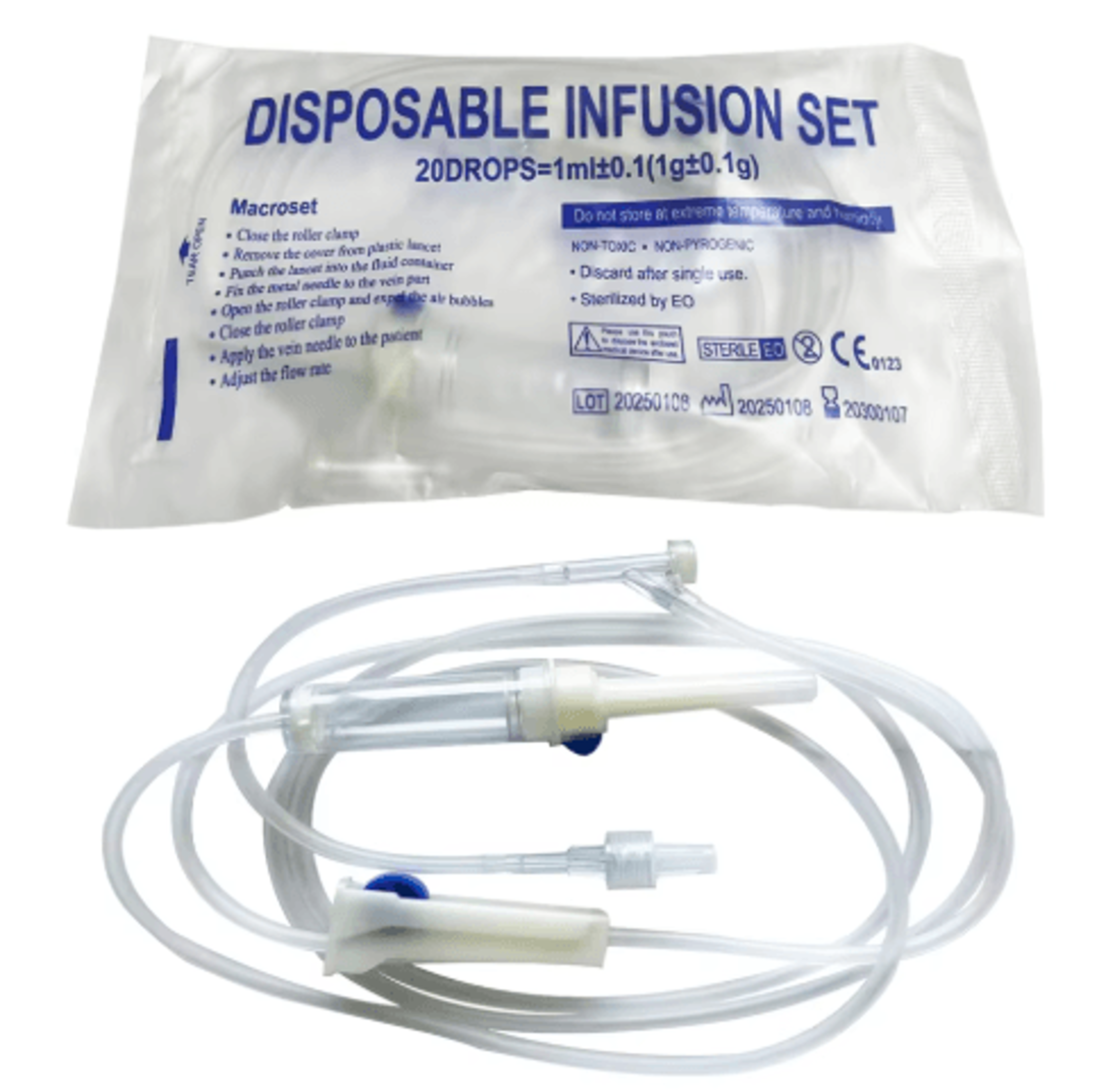 disposable animal infusion set – extended veterinary drip injection tube with secure screw mouth