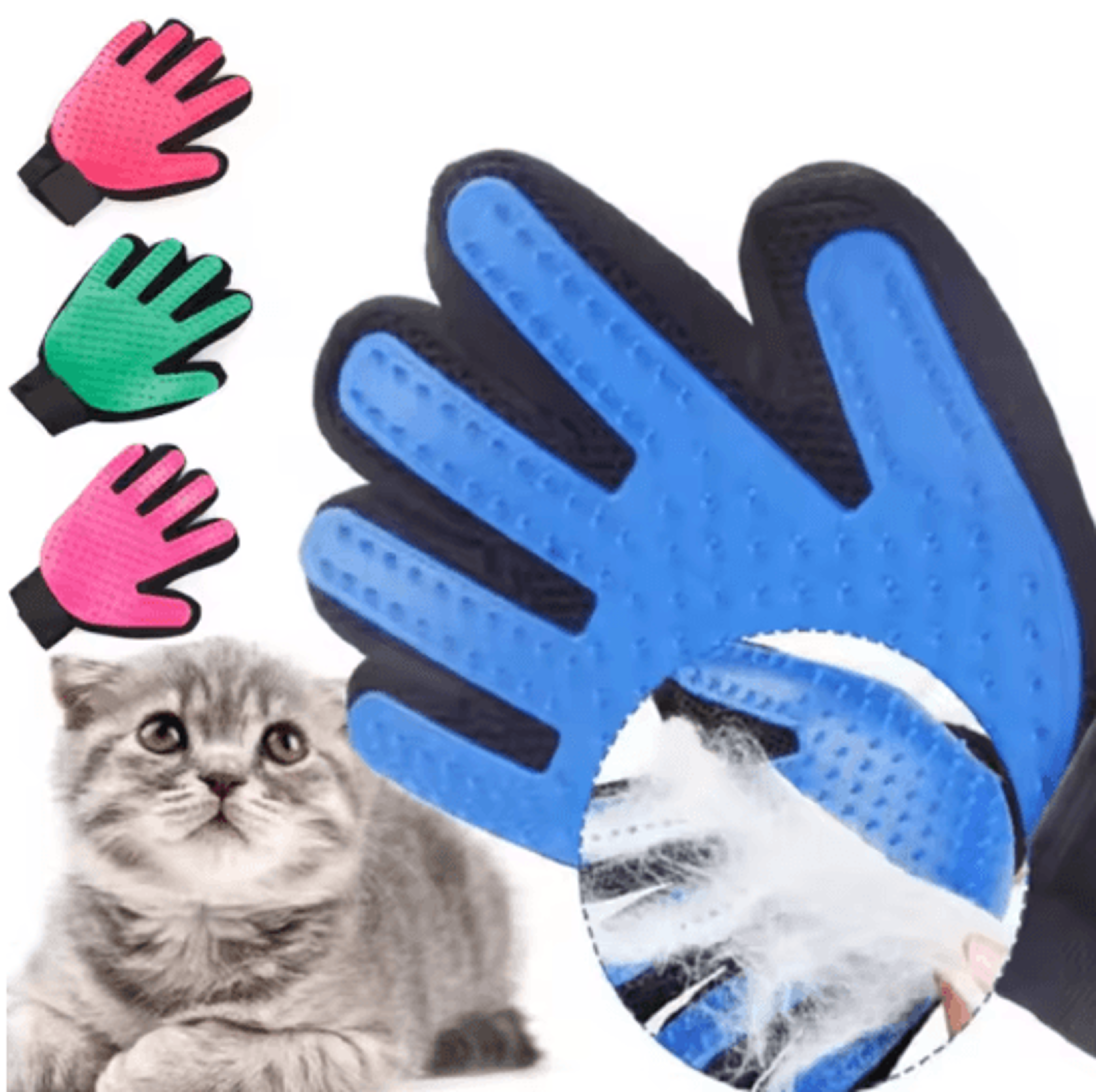 breathable pet grooming gloves – floating hair remover brush for cats and dogs