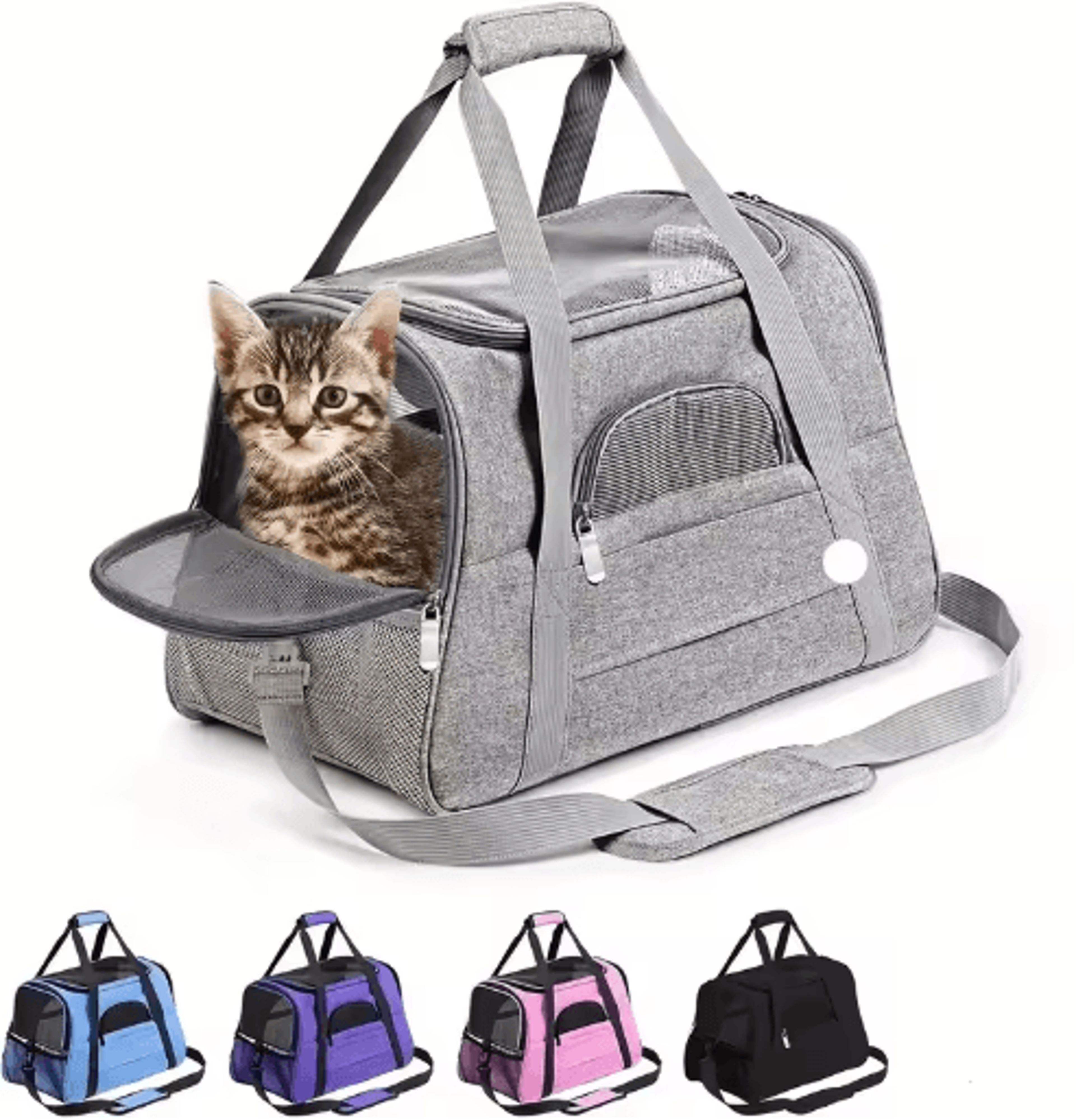 soft-sided pet carrier for large & medium cats – comfortable travel carrier for cats and puppies