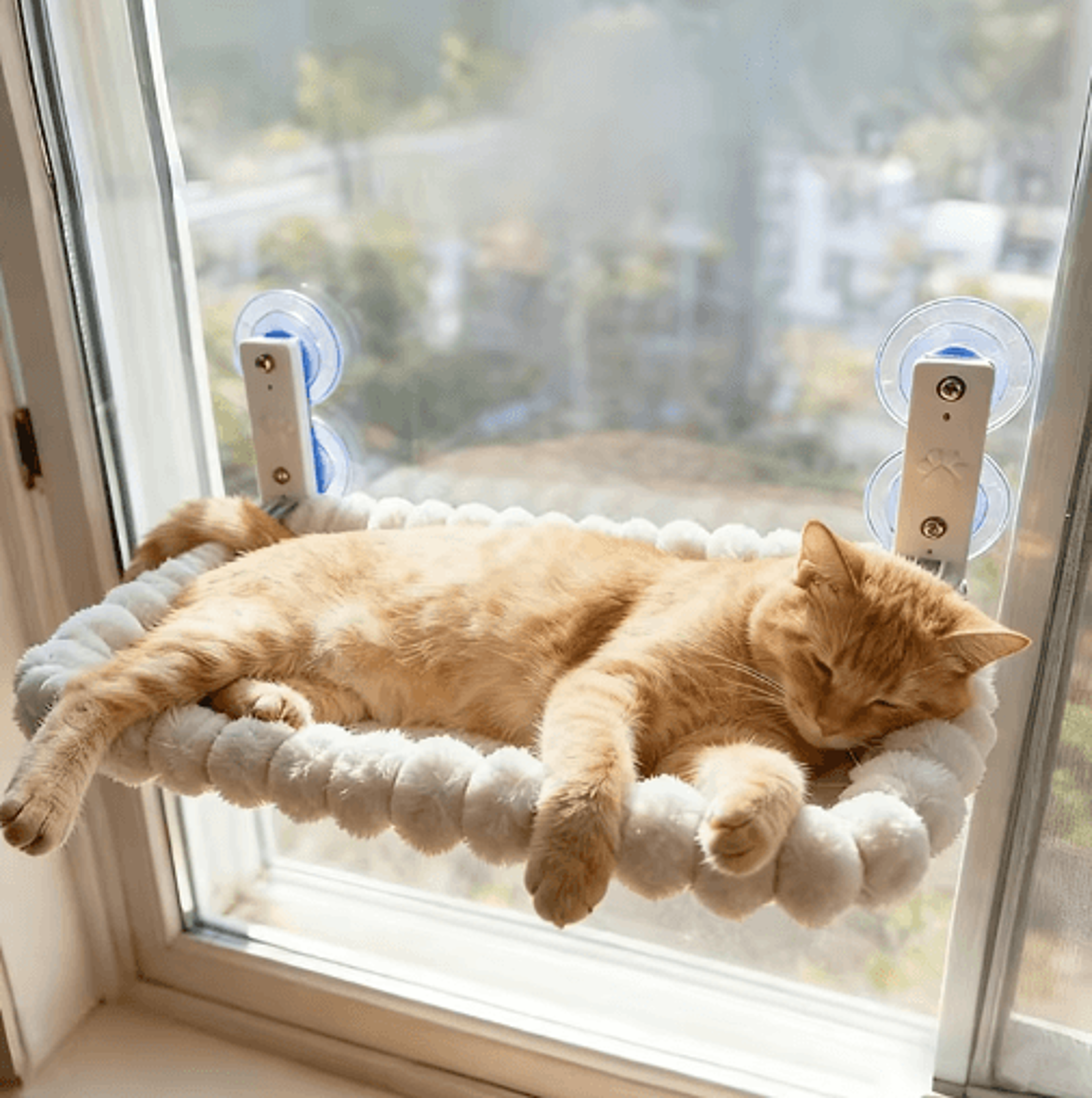 cat window hammock with strong suction cups – cozy elevated perch for indoor cats