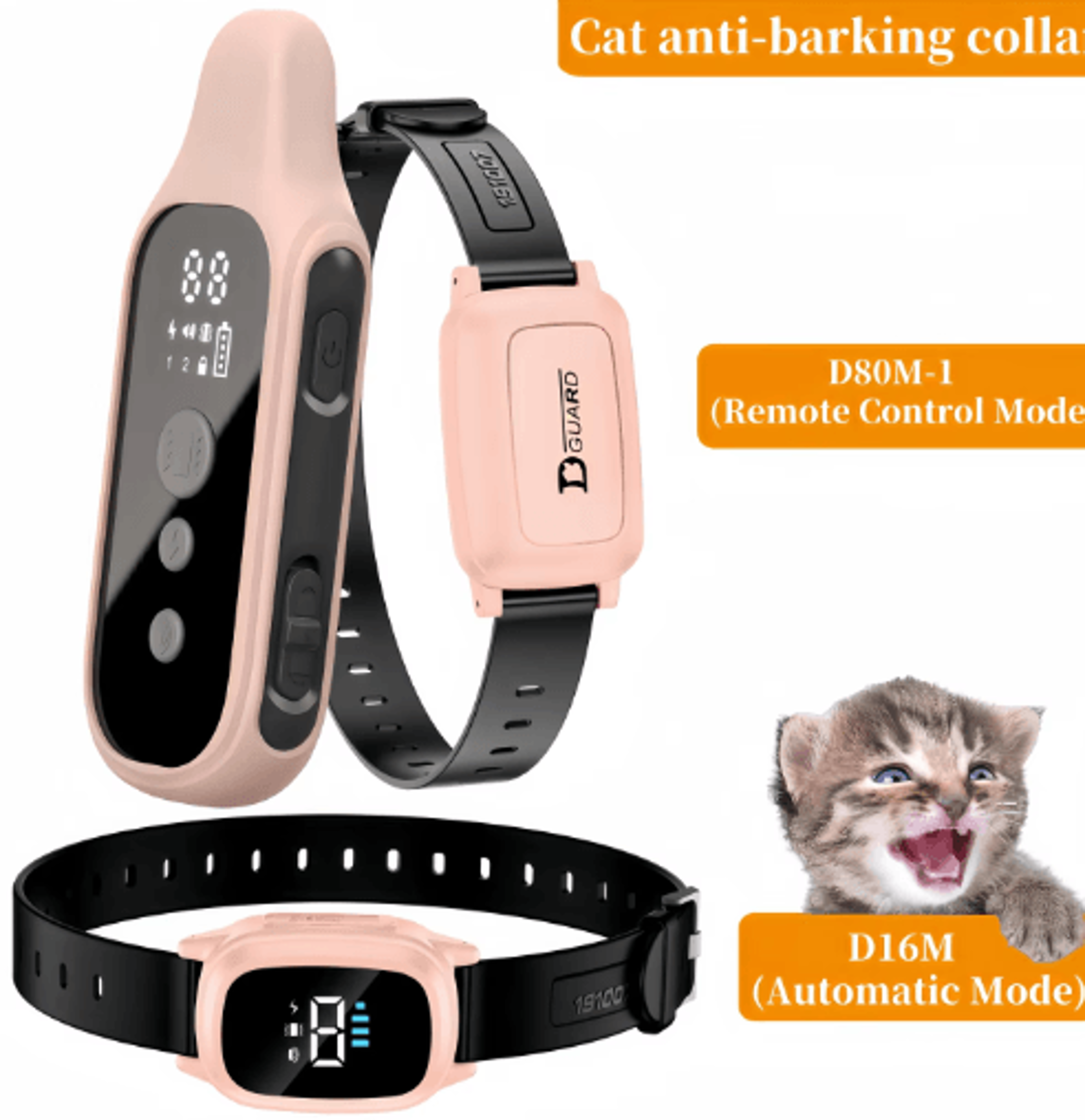 yhlc automatic cat anti-meowing collar – no shock vibration training collar for cats